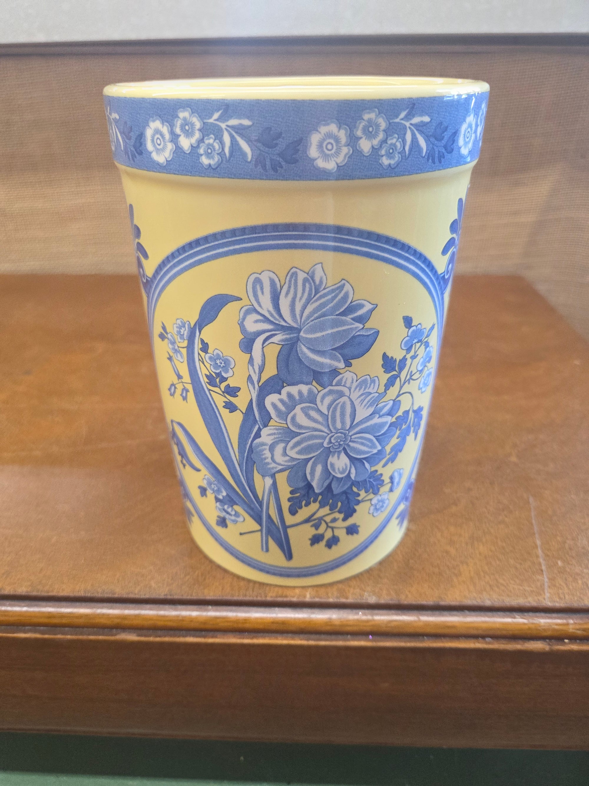 Yellow and Blue  Ceramic Vase