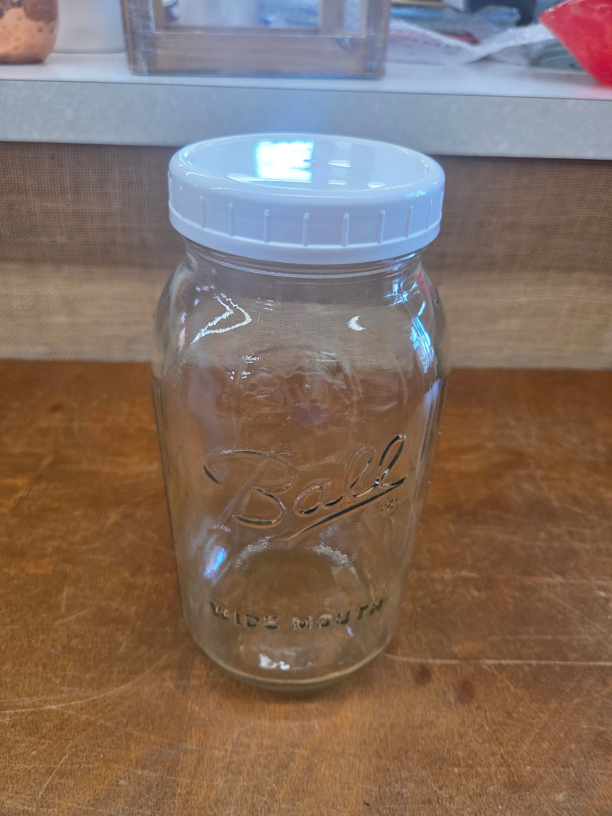 Clear and White Ball Mason Jar
