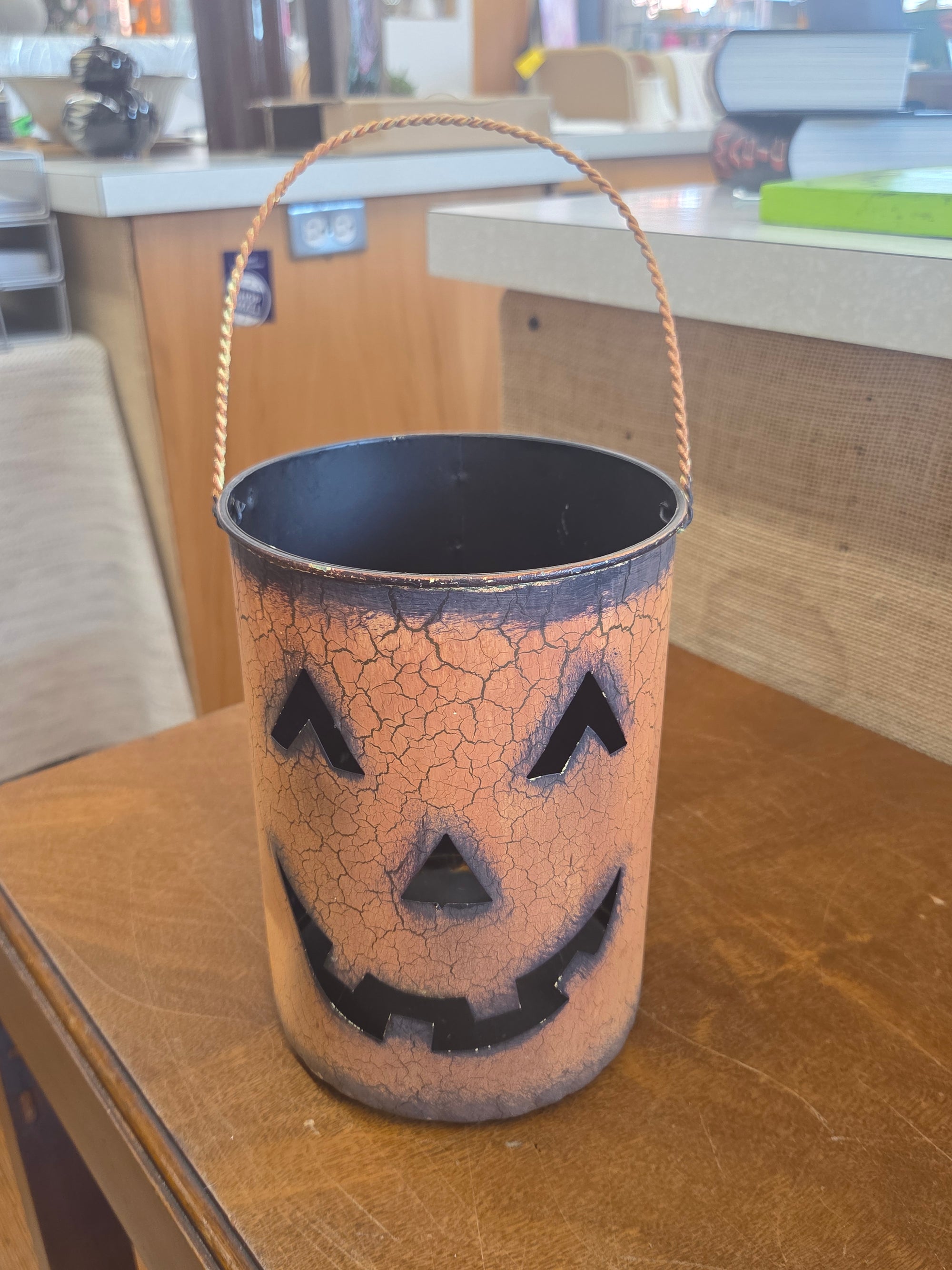 Black and Orange  Pumpkin Bucket