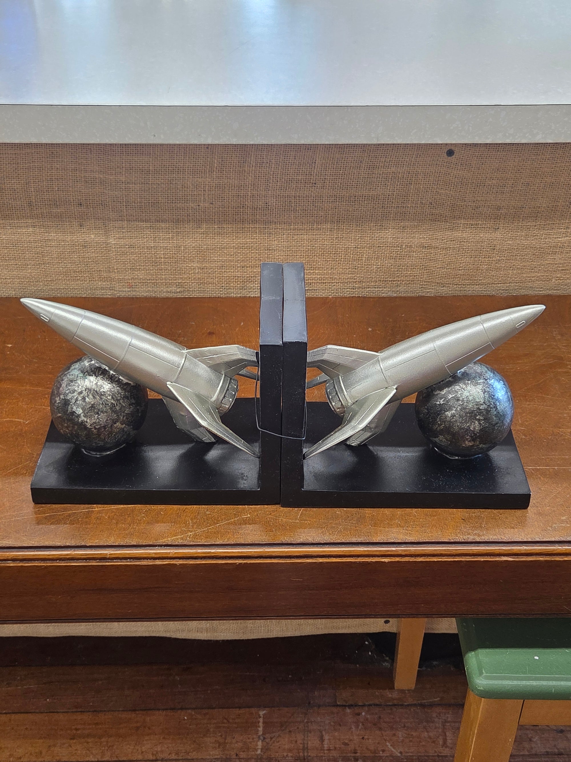 Black and silver  Bookends, 2 pc set