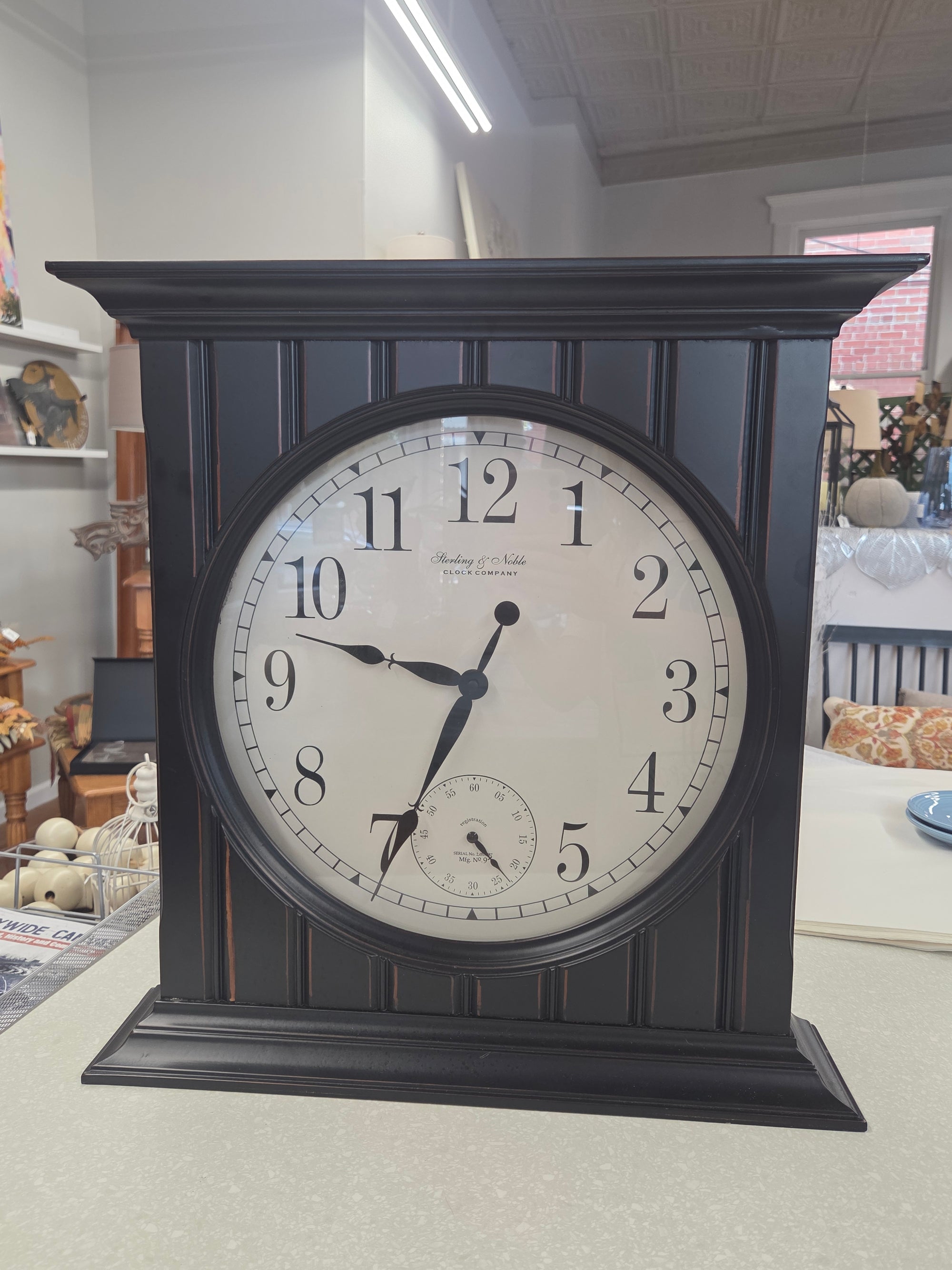 Black Sterling & Noble Mantel Clock