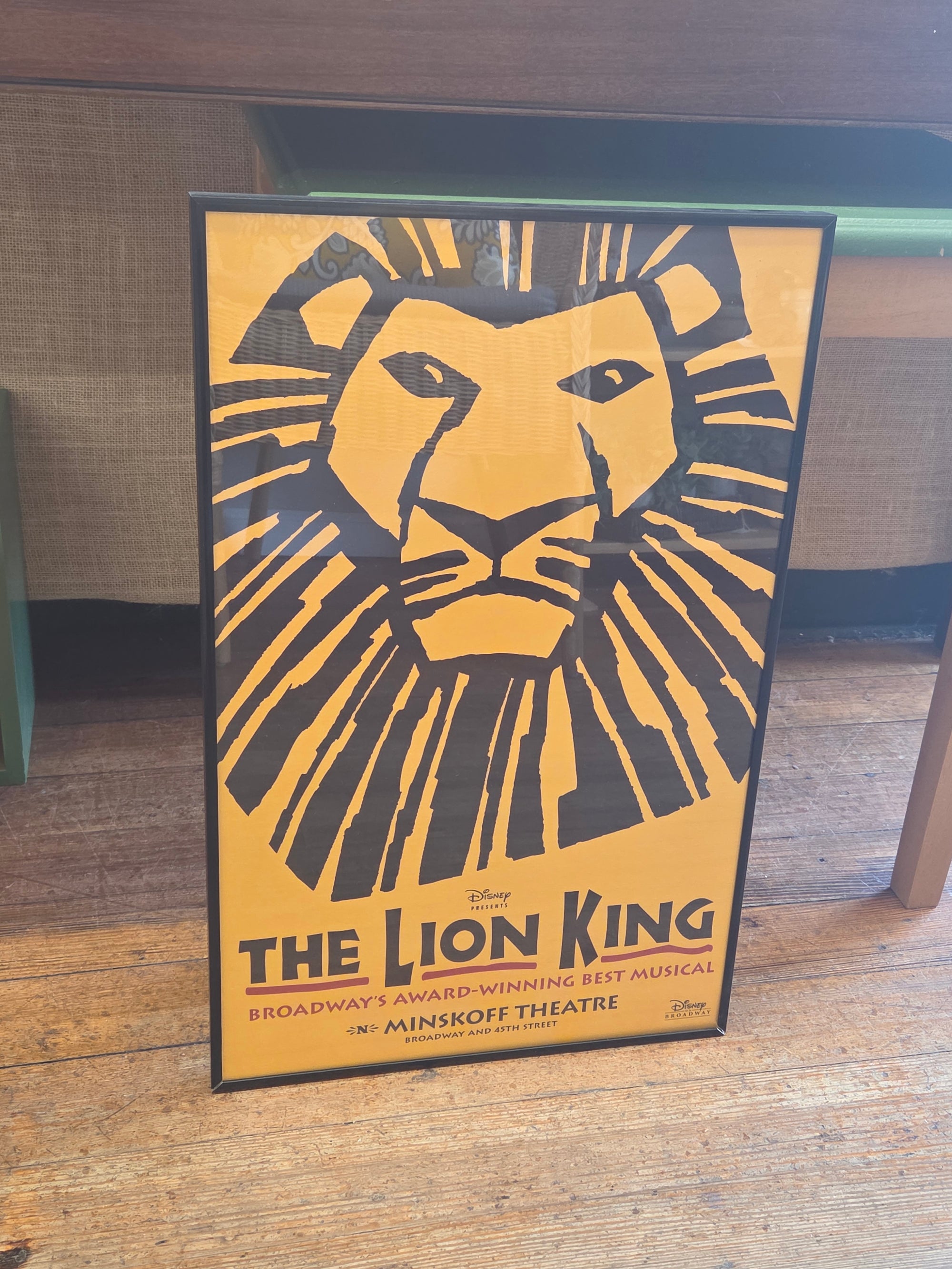 Framed Lion King Print, As Is