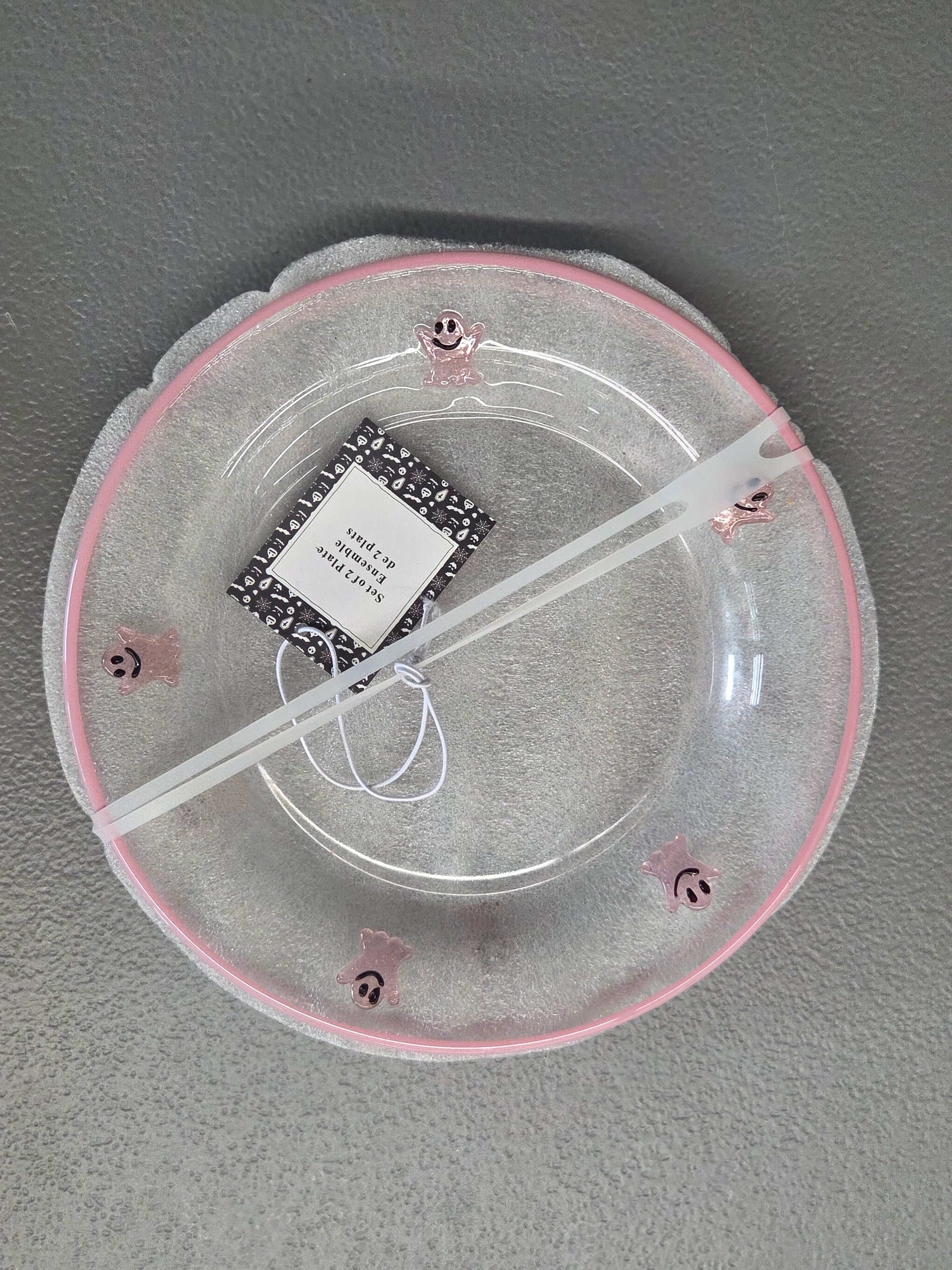 Pink  Ghost Plates, Set of 2