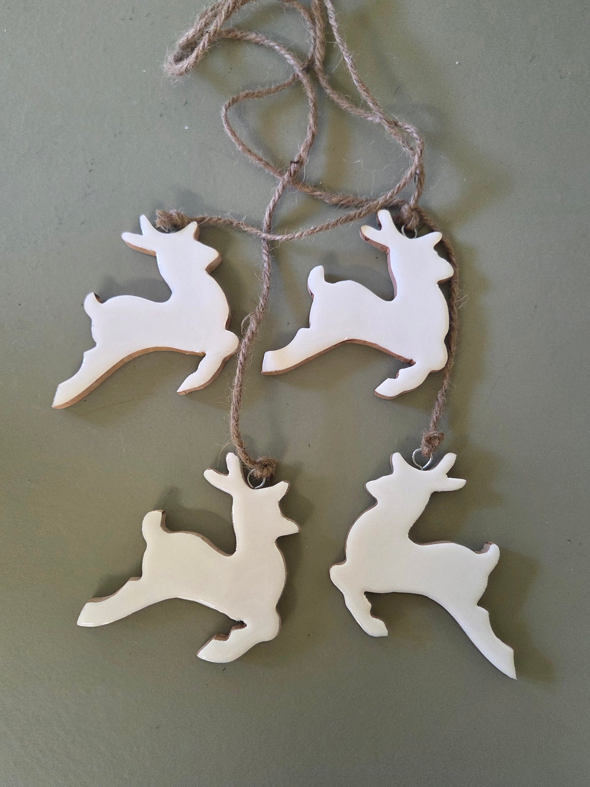 White Wooden Deer Hanger