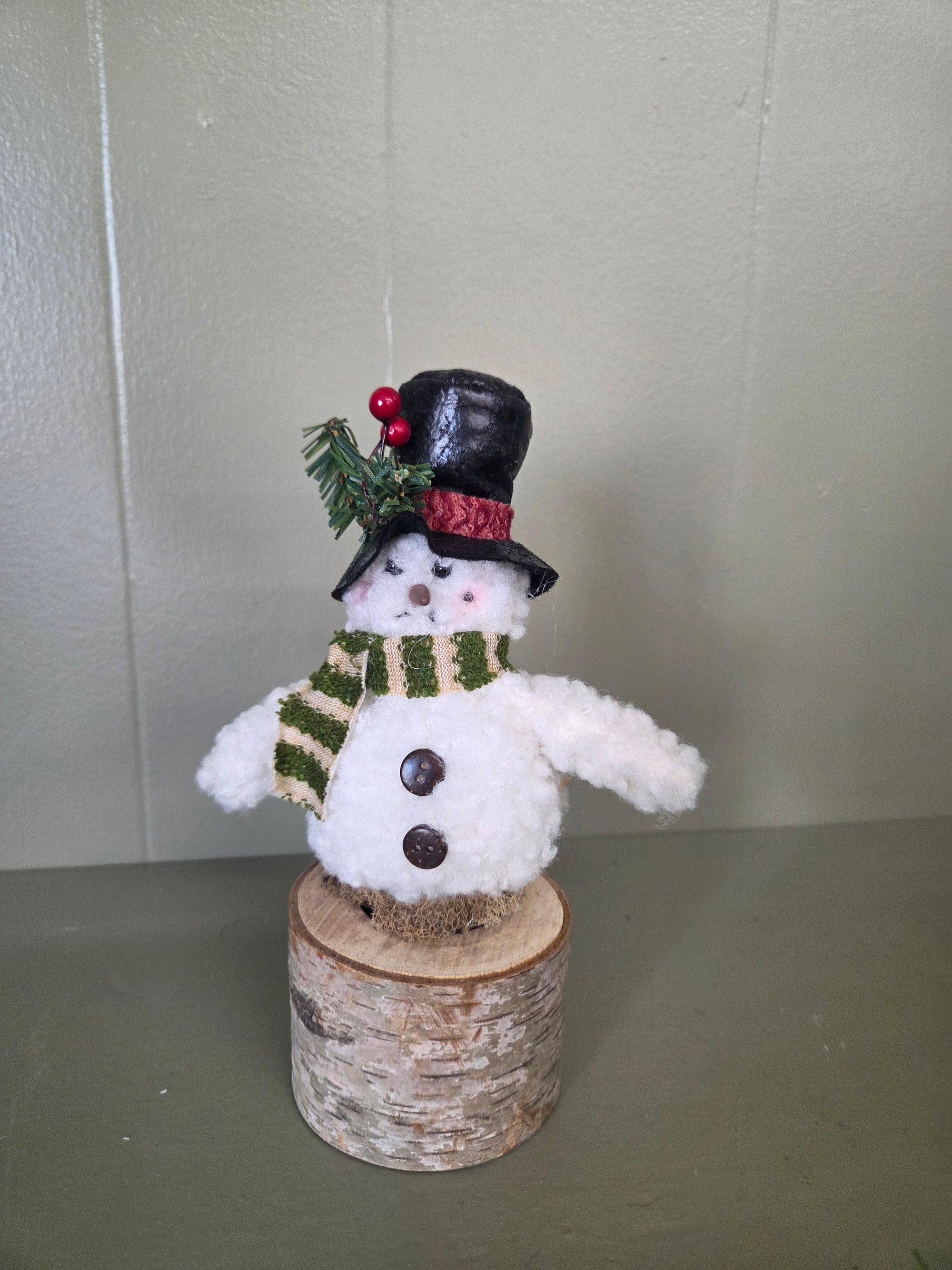 Snowman on Stump