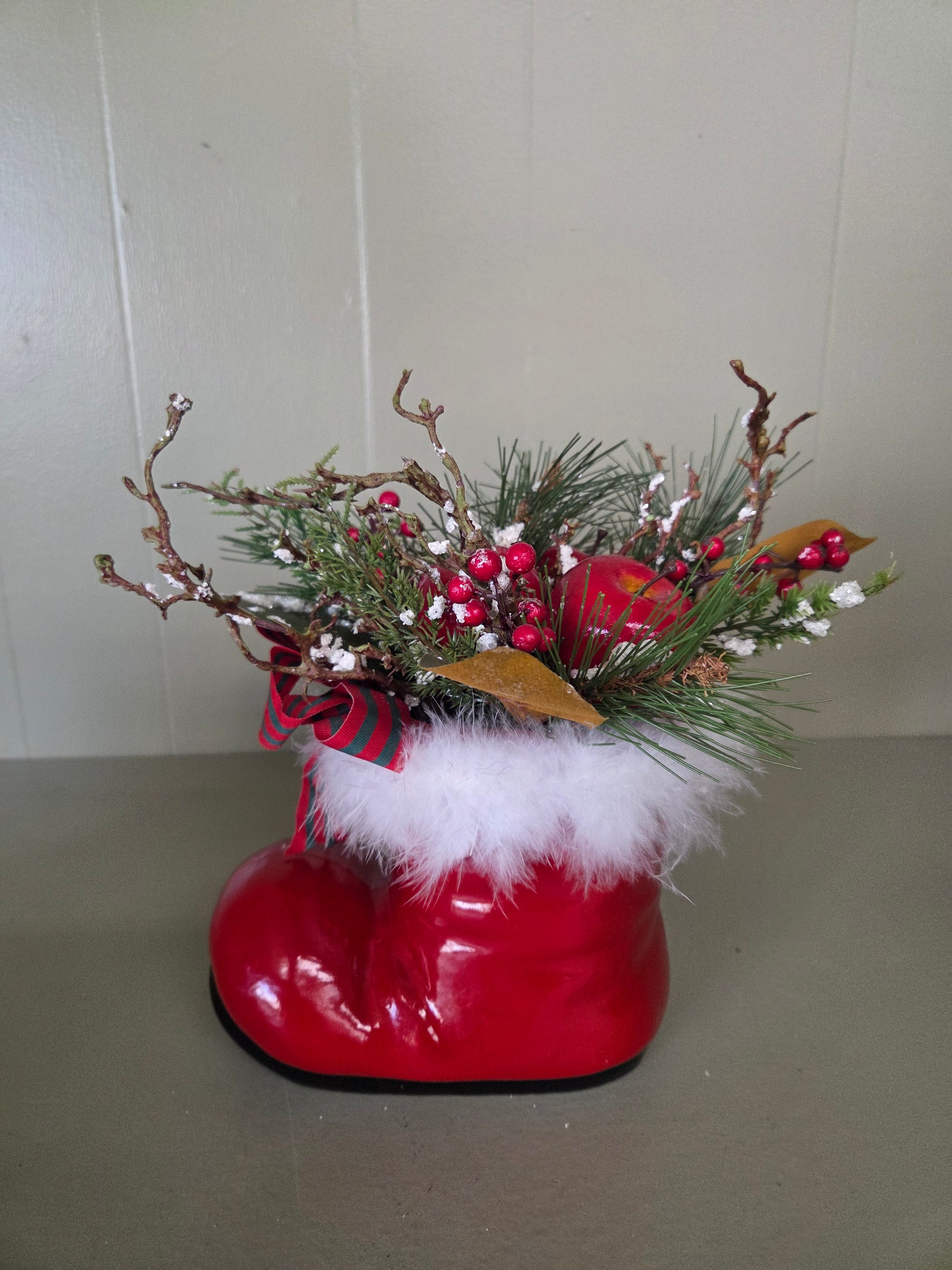 Boot with Pine and Apples