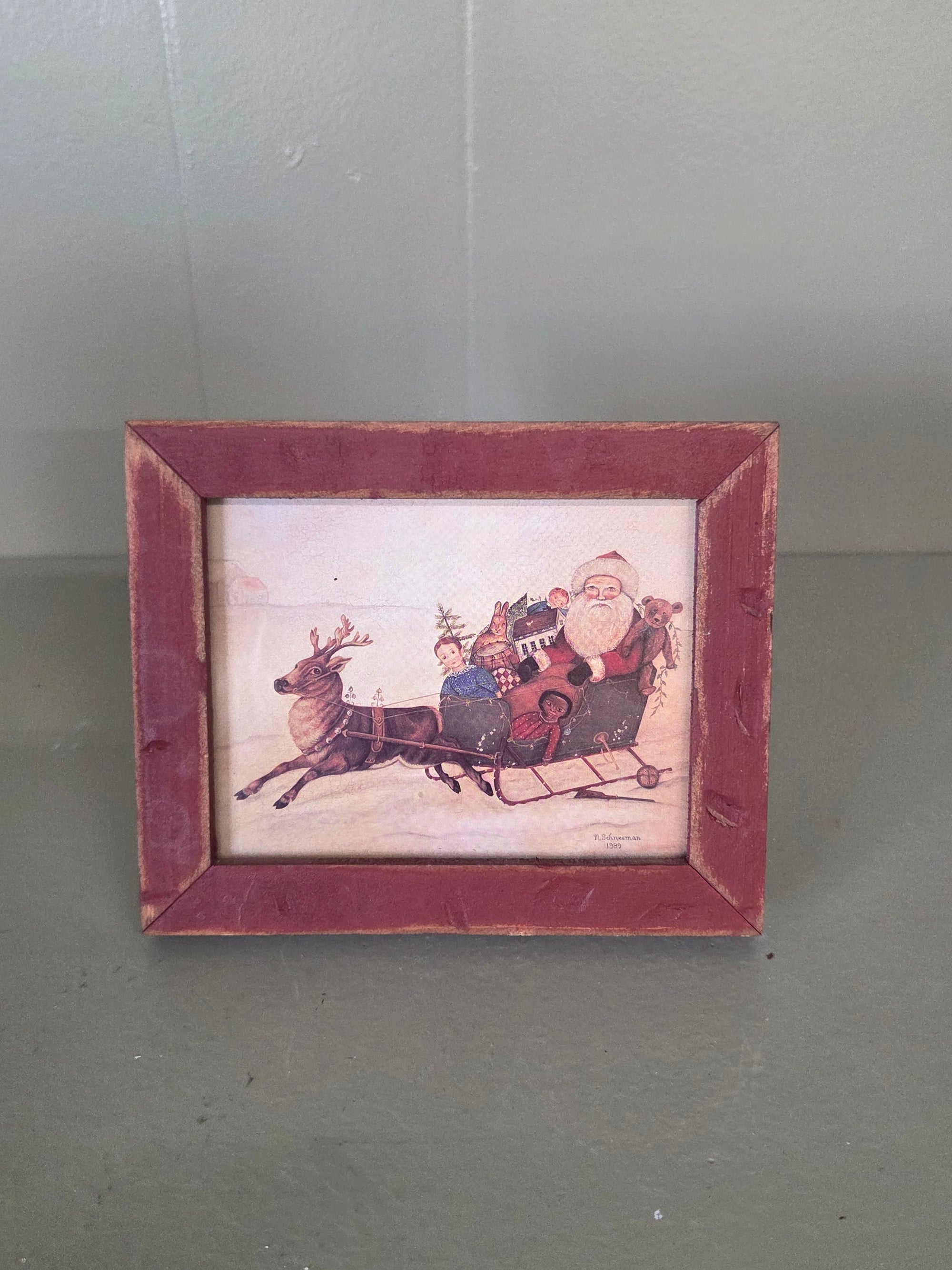 Santa With Sleigh Art