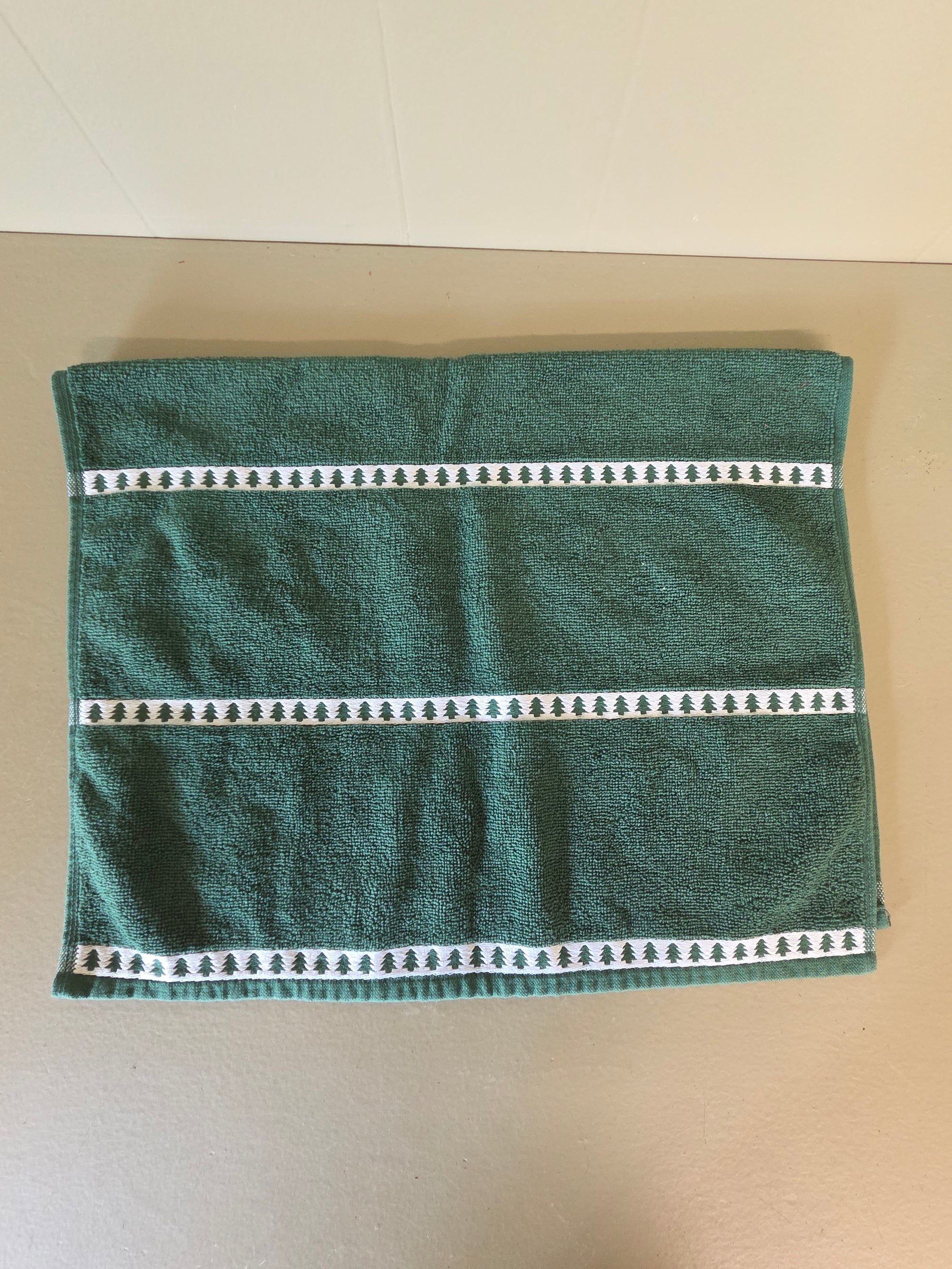 Green and White  Christmas Tree Towel
