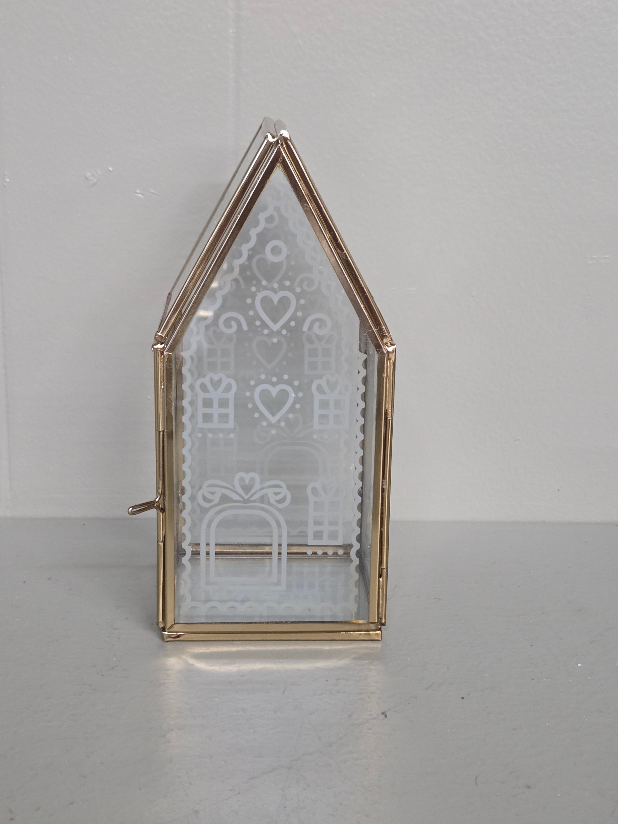 Gold  Glass Gingerbread House