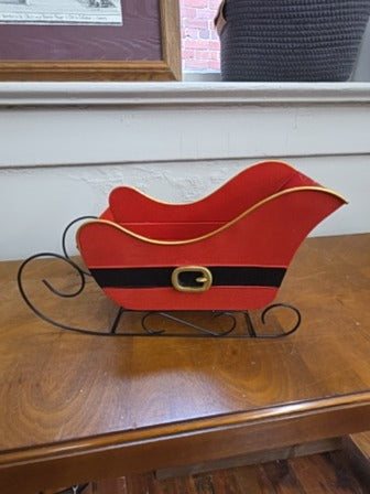 Red  Metal Santa Sleigh