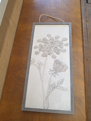 White and Gray  Floral Artwork