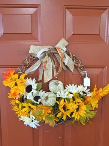 Brown and yellow  Fall Wreath