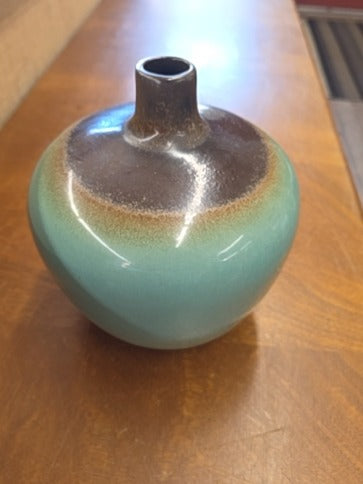 Brown and Blue  Ceramic Vase