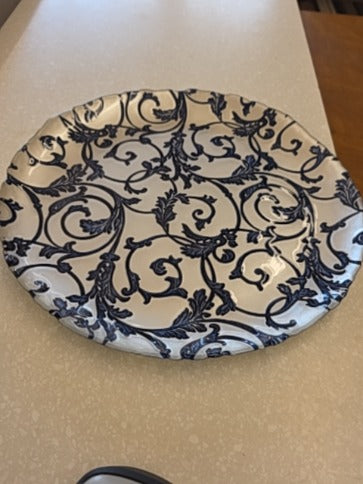 Blue and Silver  Decor Plate