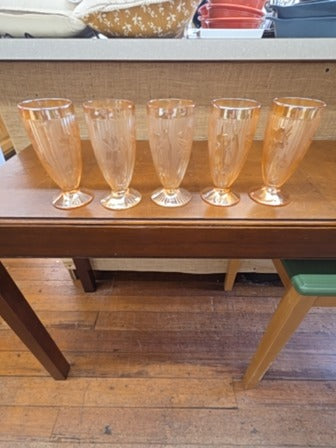 Yellow  Glasses Set of 5