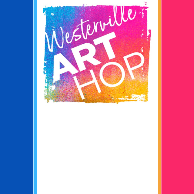 Logo for Westerville Art Hop sponsored by Uptown Westerville Inc.