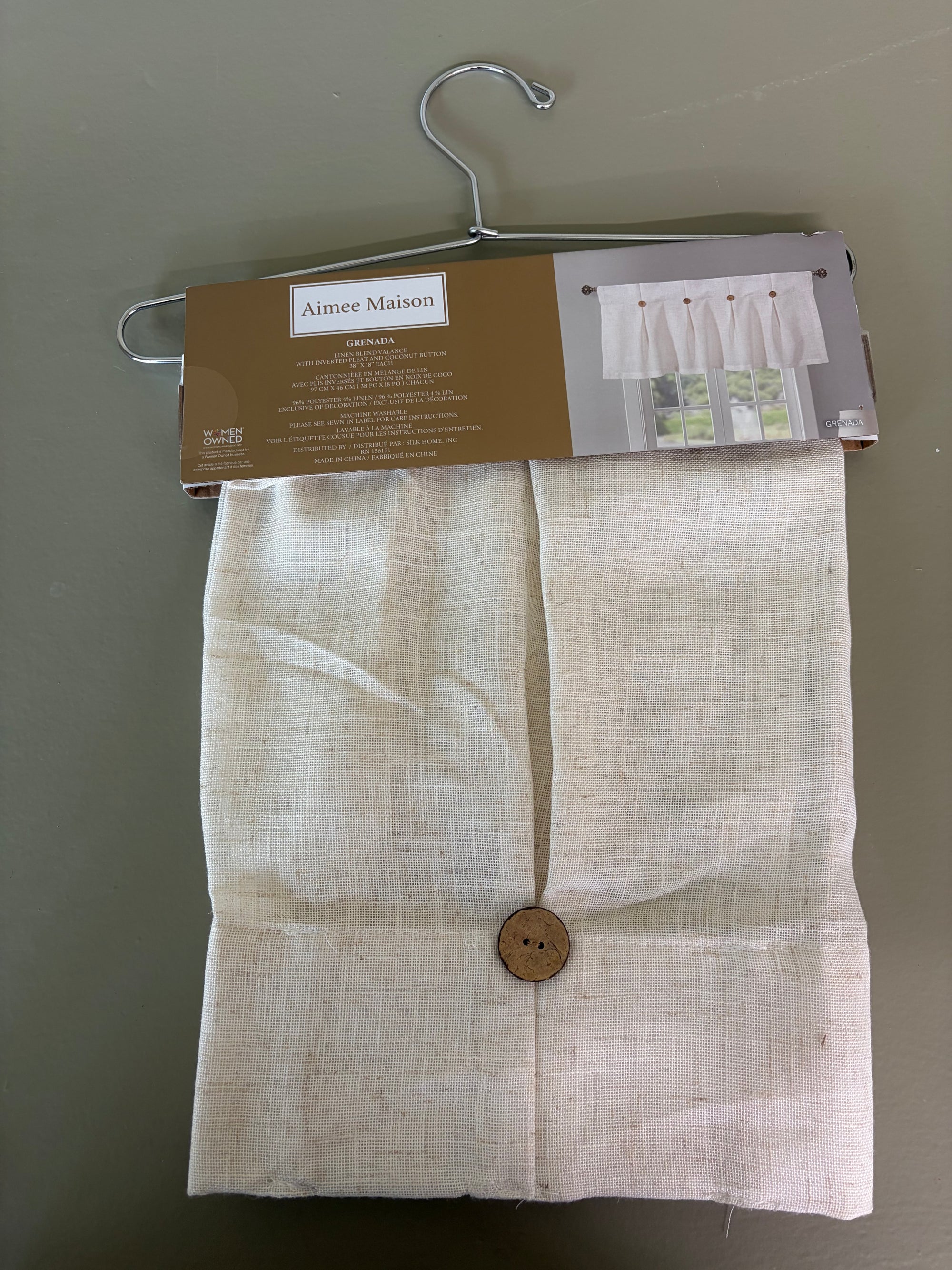 Cream  Pleated Valance, 30" x 18"
