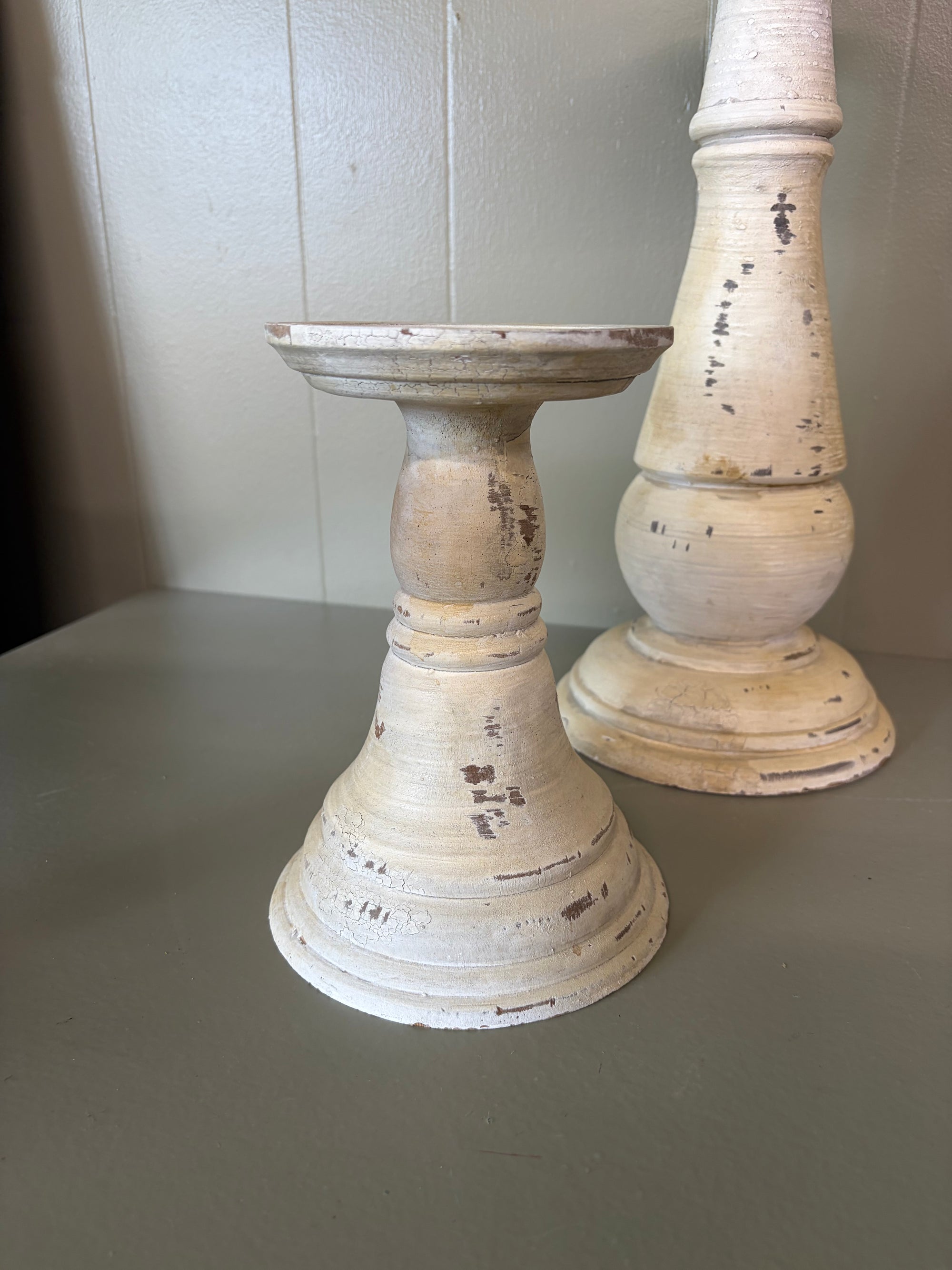 Rustic Pillar Candle Holder, As Is