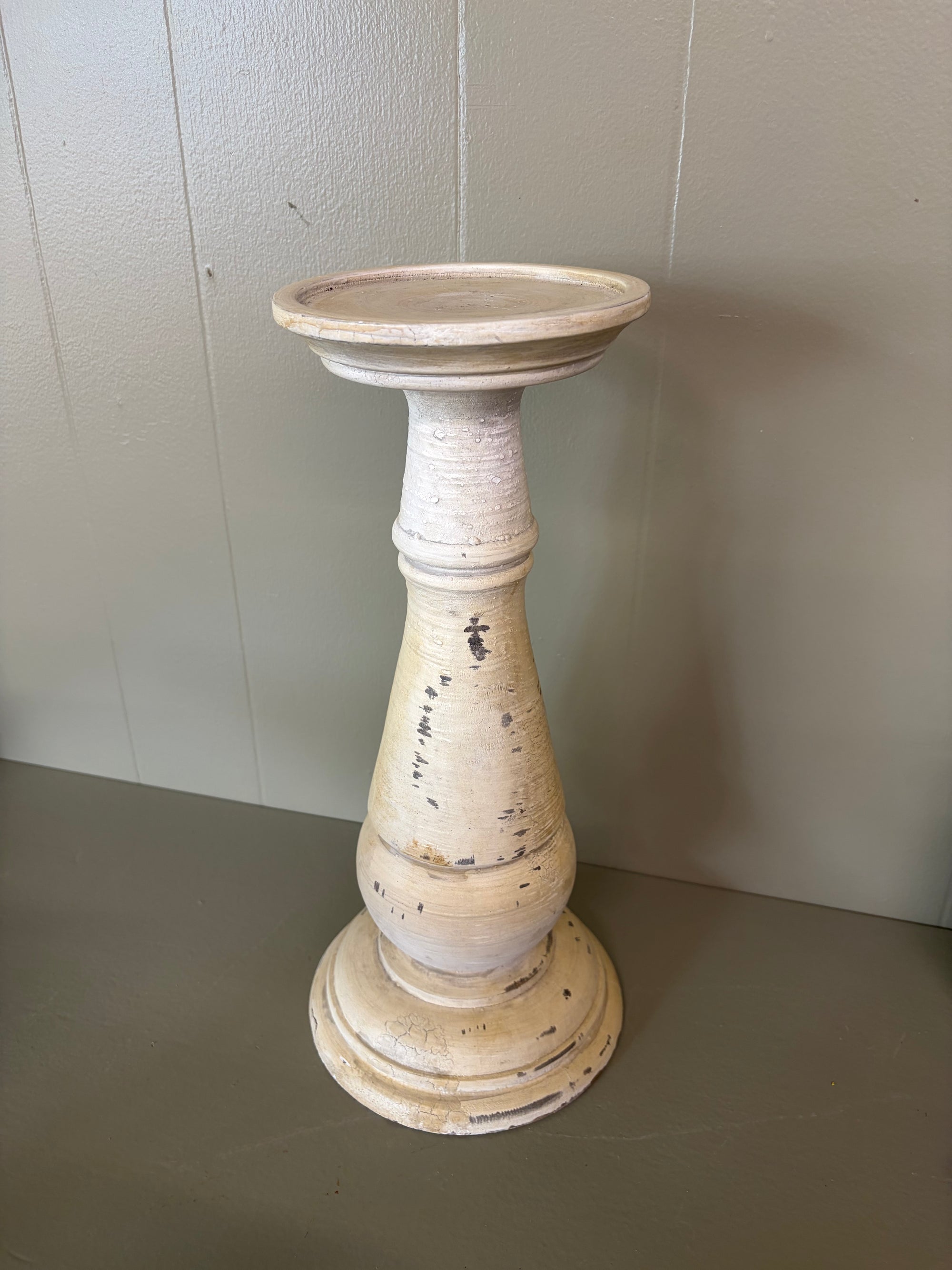 Rustic Pillar Candle Holder, As Is