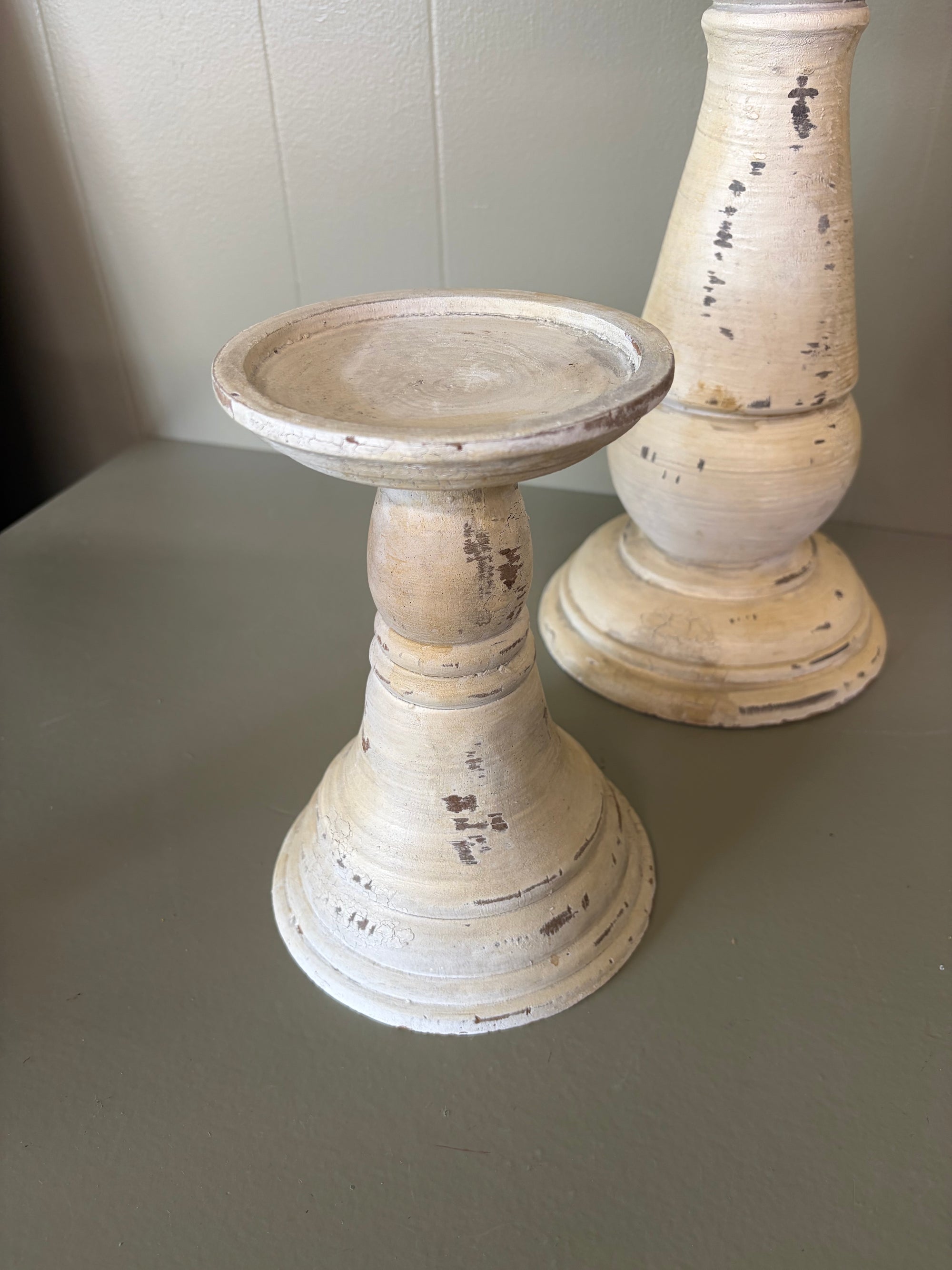 Rustic Pillar Candle Holder, As Is