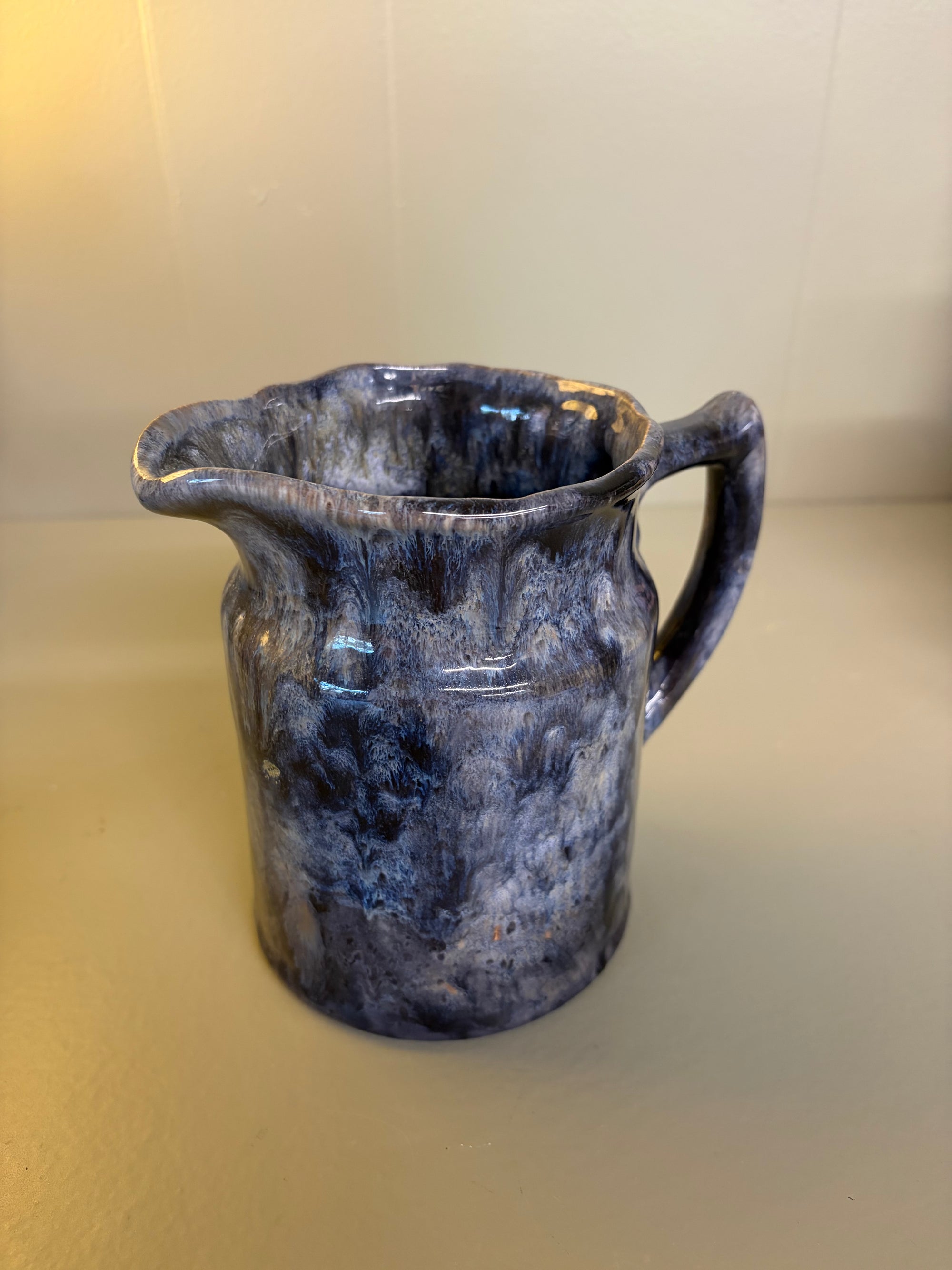 Blue Ceramic Pitcher