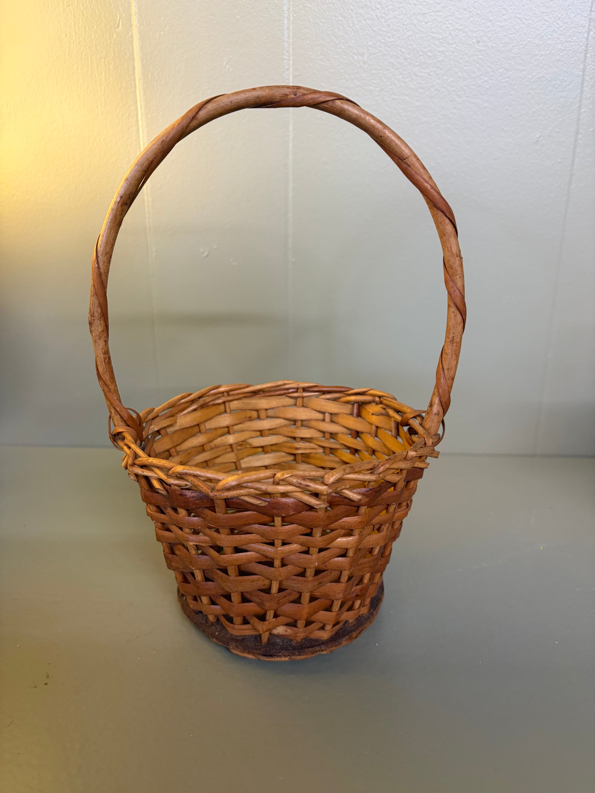 Wicker Brown Basket with Handle