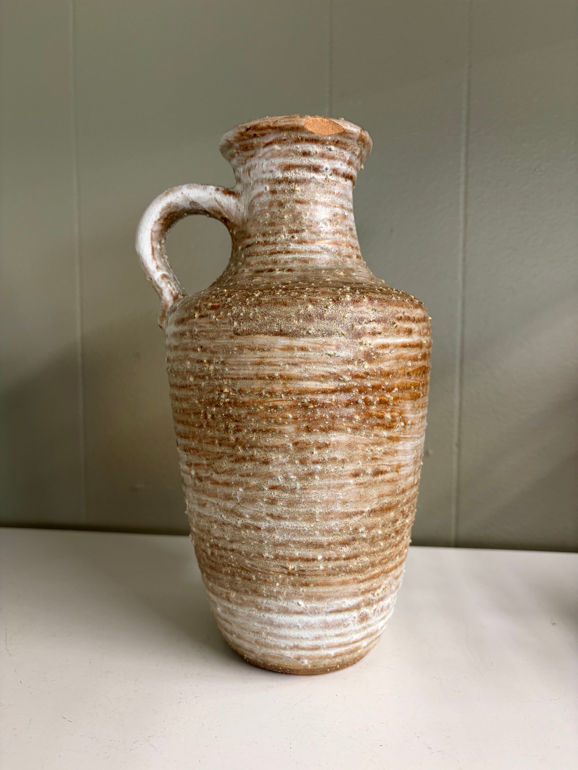 Brown textured ceramic vase