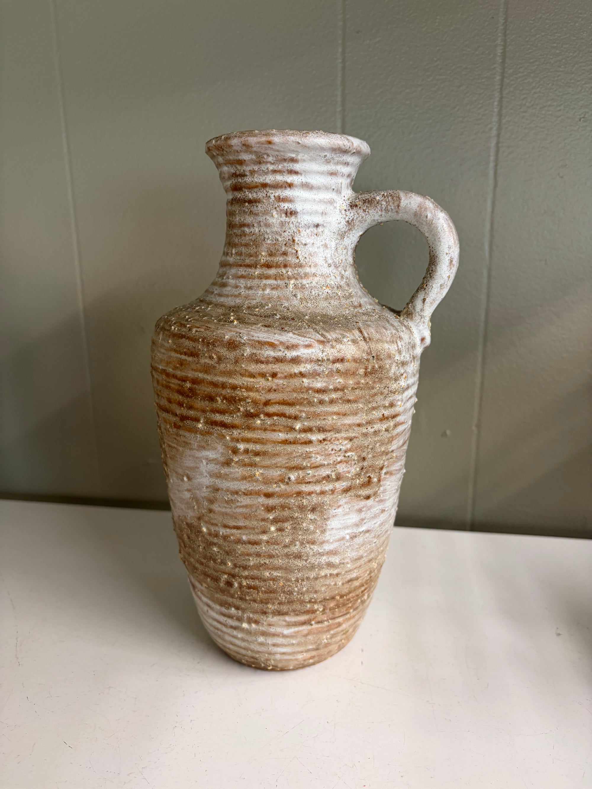 Brown textured ceramic vase