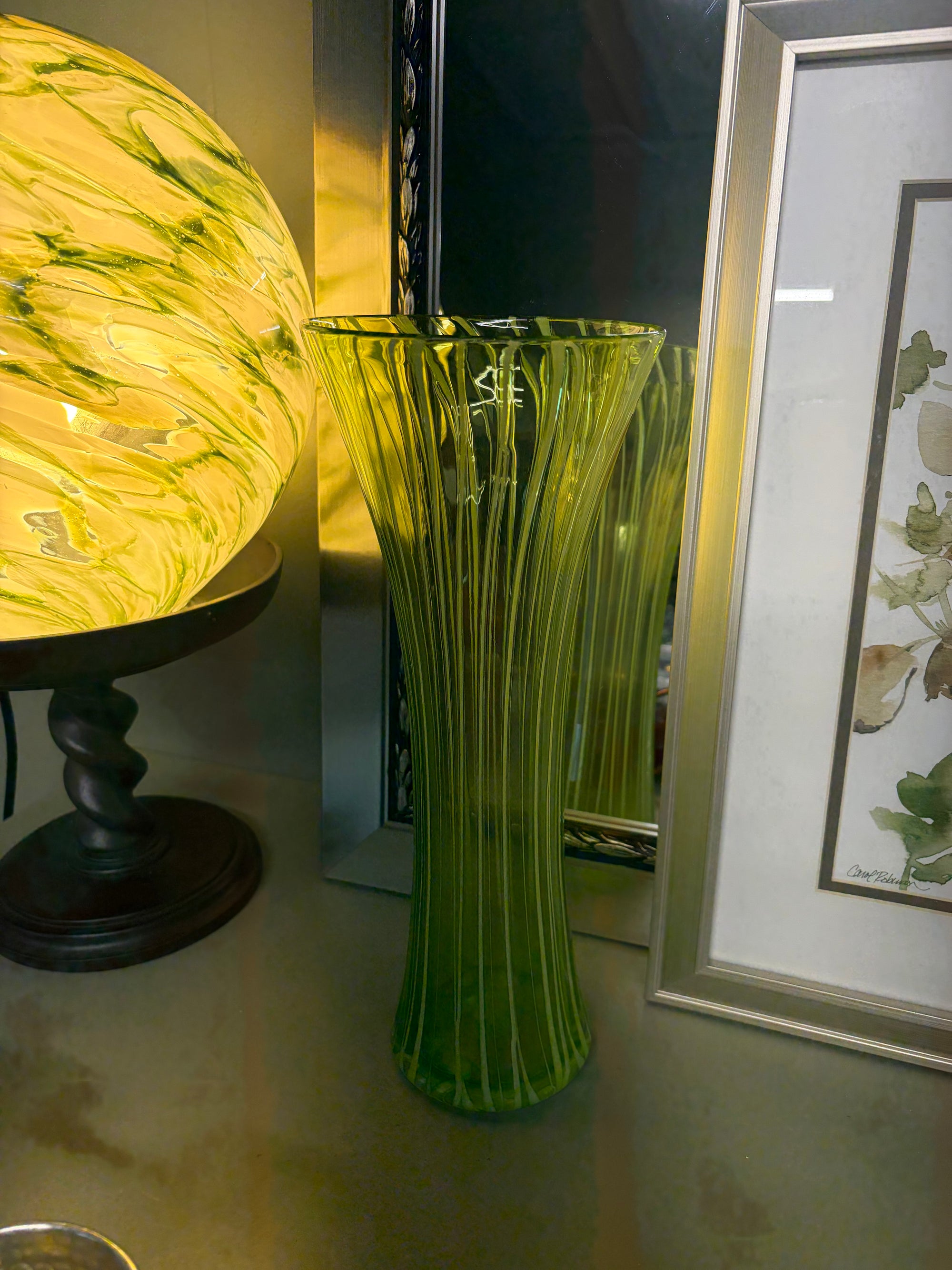 Green Flared Vase