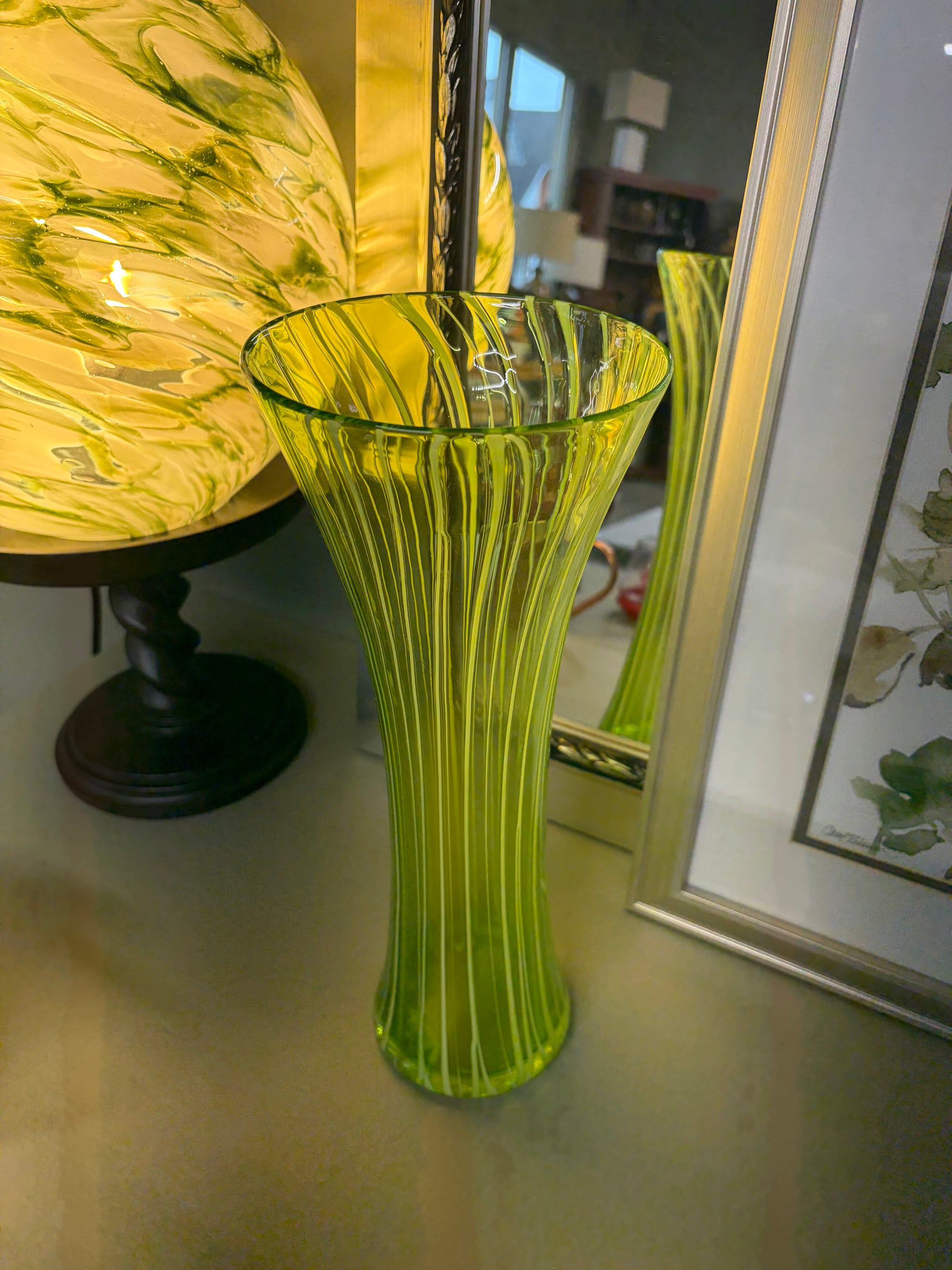 Green Flared Vase