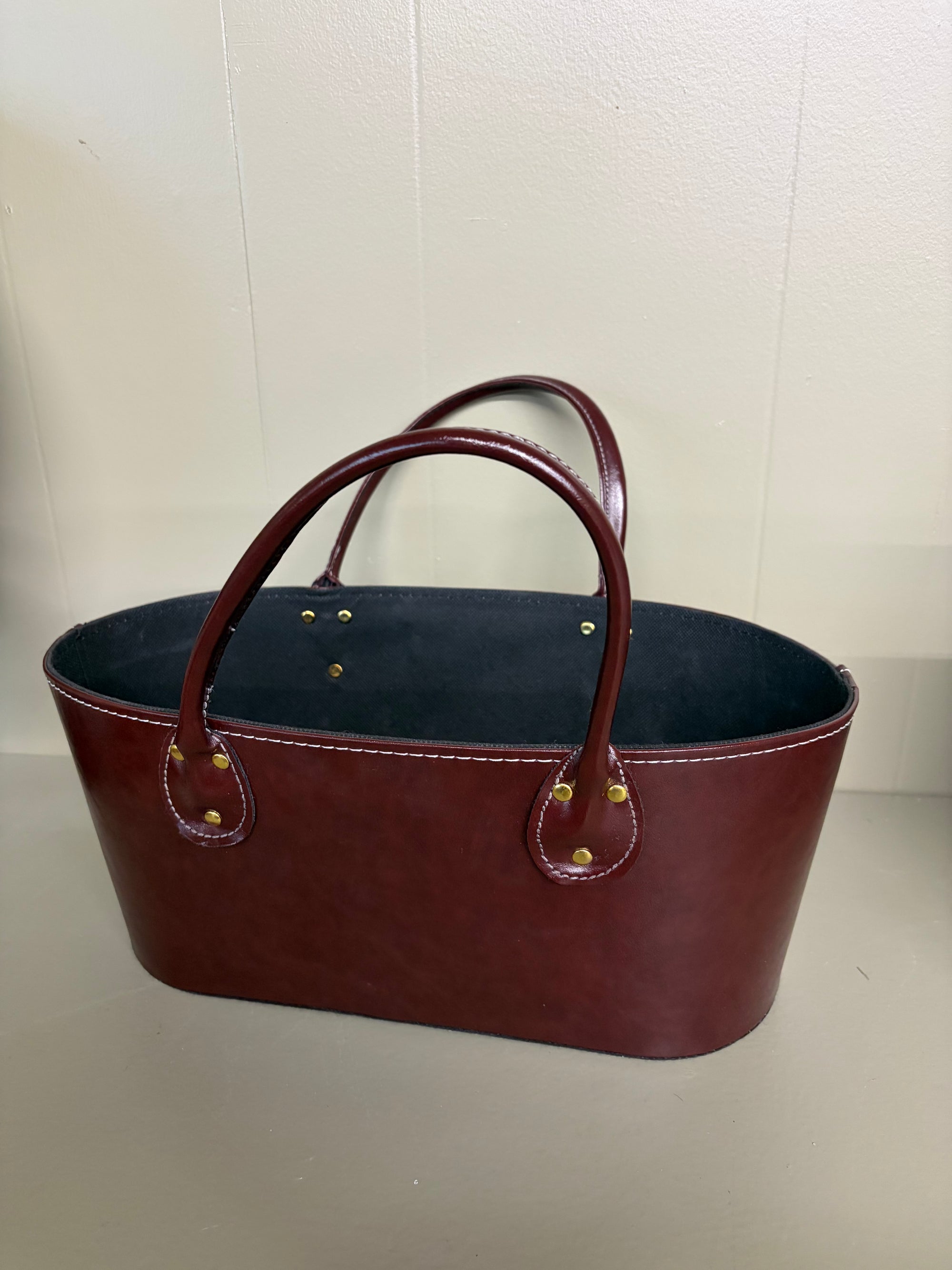 Structured Brown Leather Tote