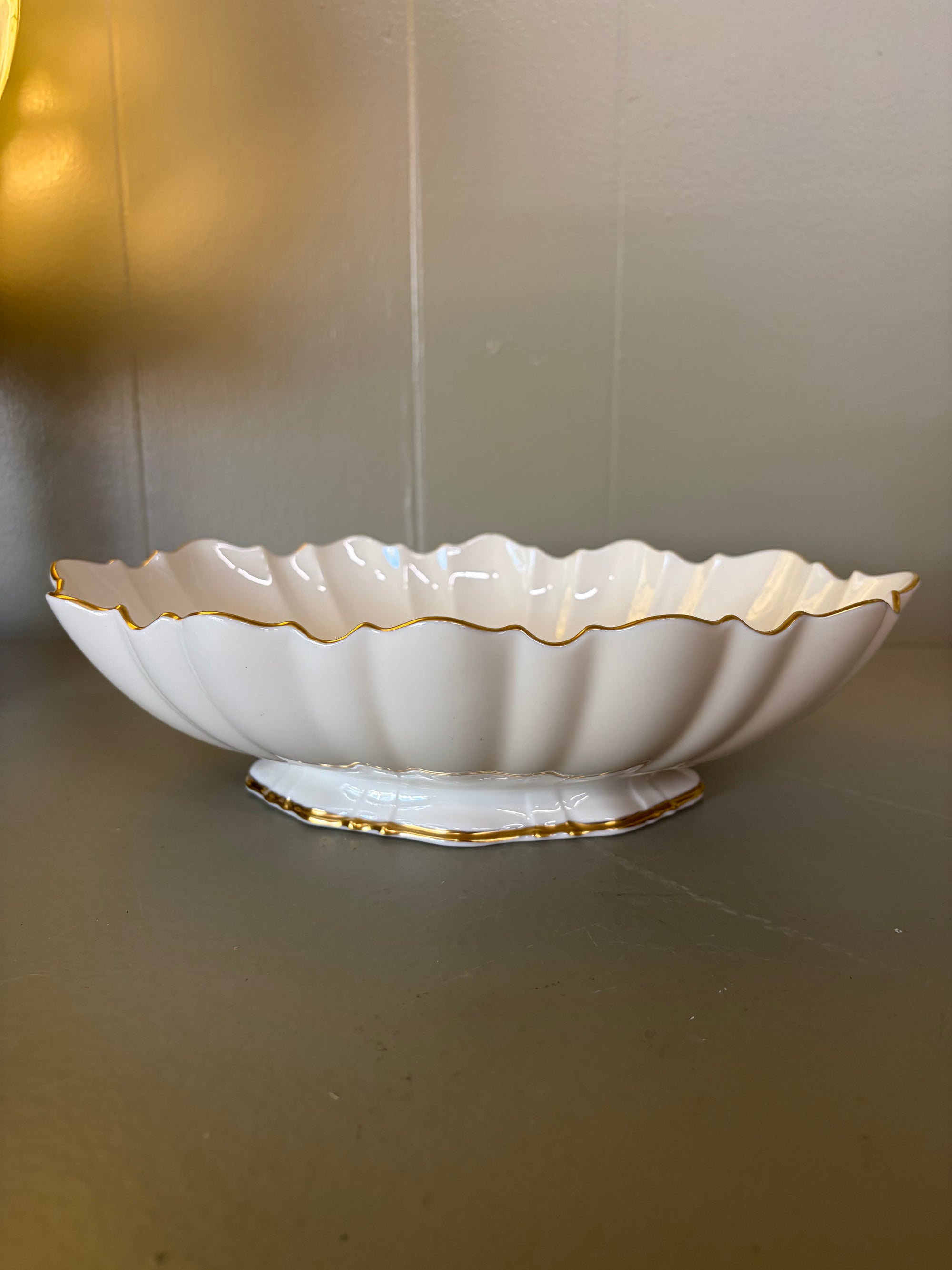 Scalloped Oval Bowl