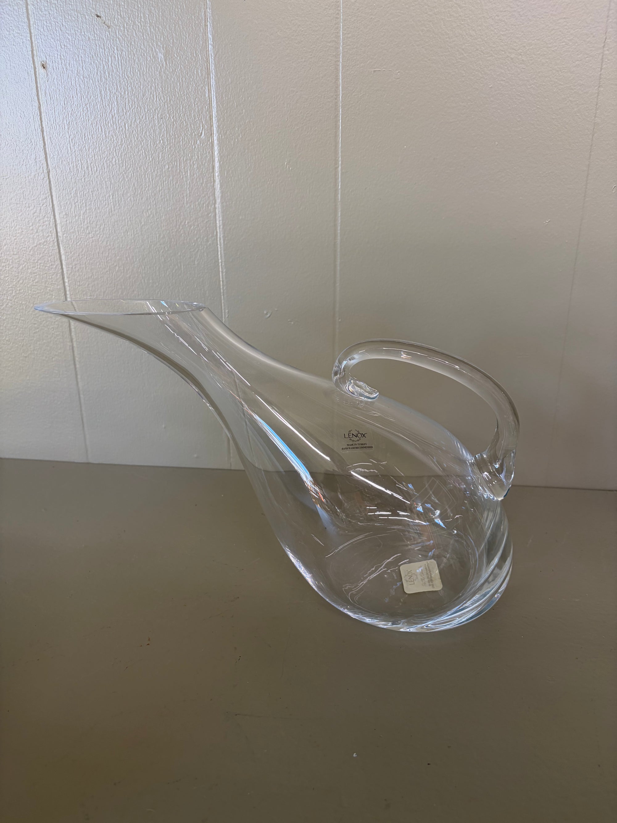 Tilted Glass Pitcher