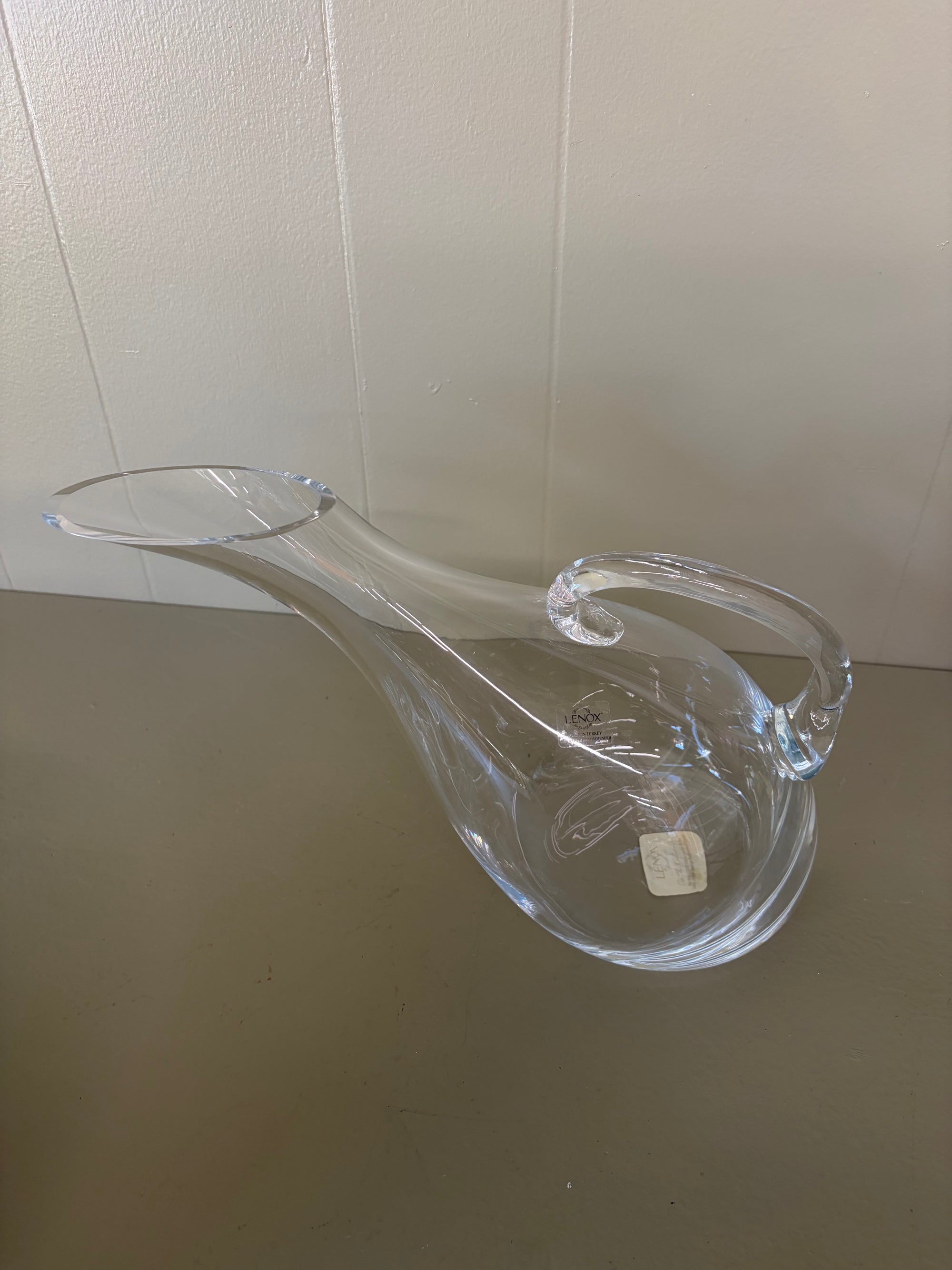 Tilted Glass Pitcher
