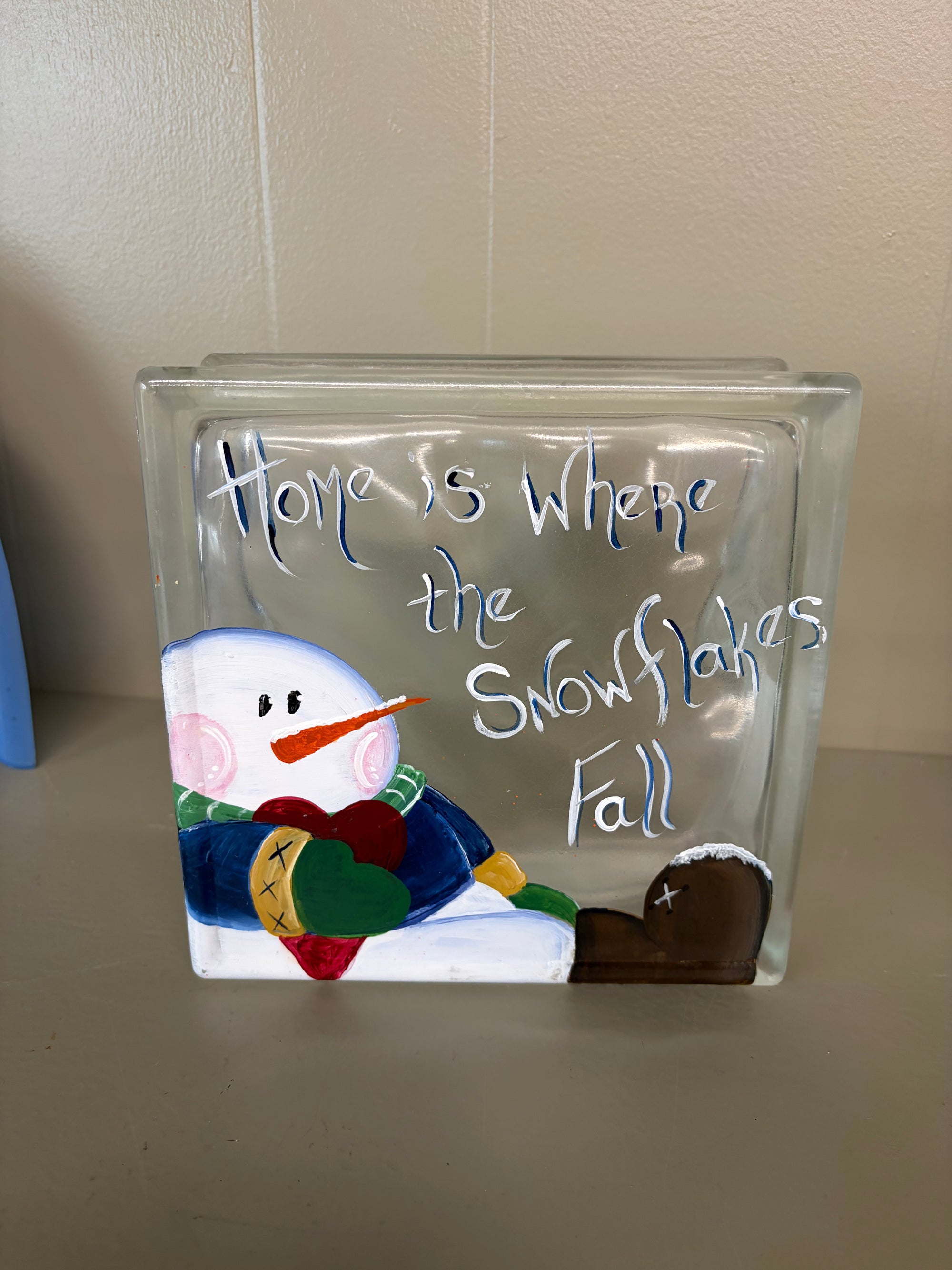 Hand Painted Glass Block