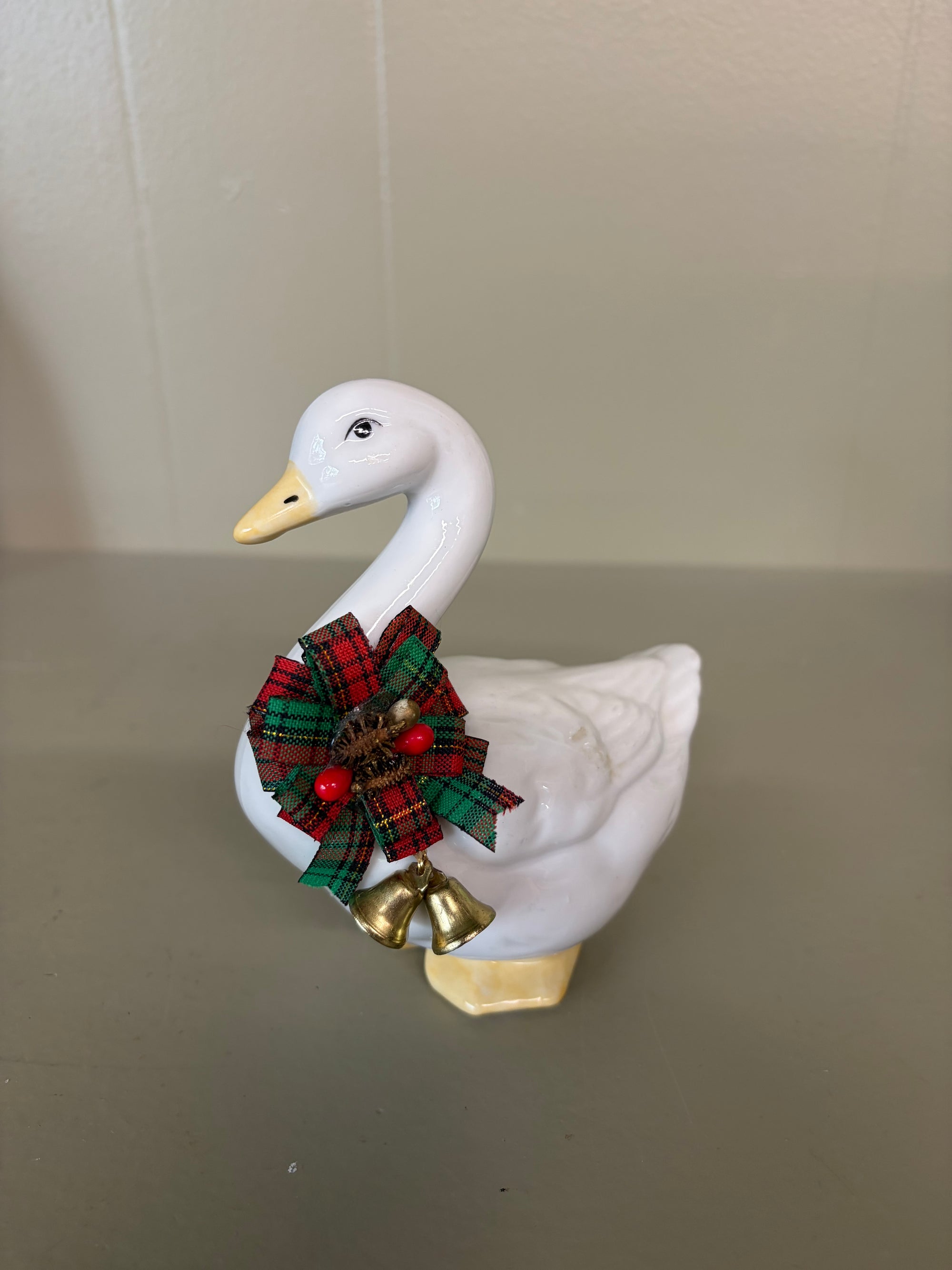 Christmas Goose Figurine
