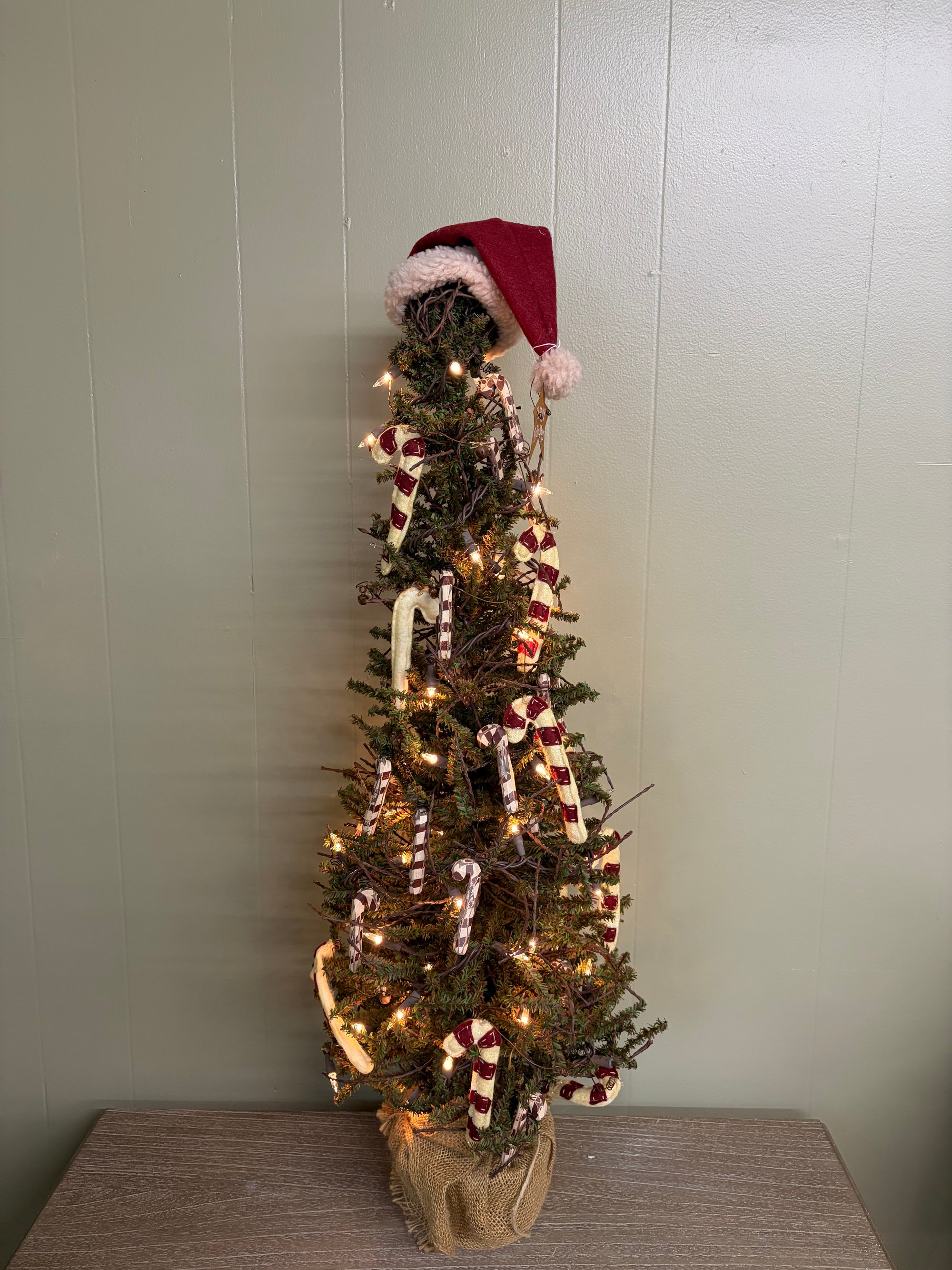 Christmas Tree w/ Candy Cane Ornaments