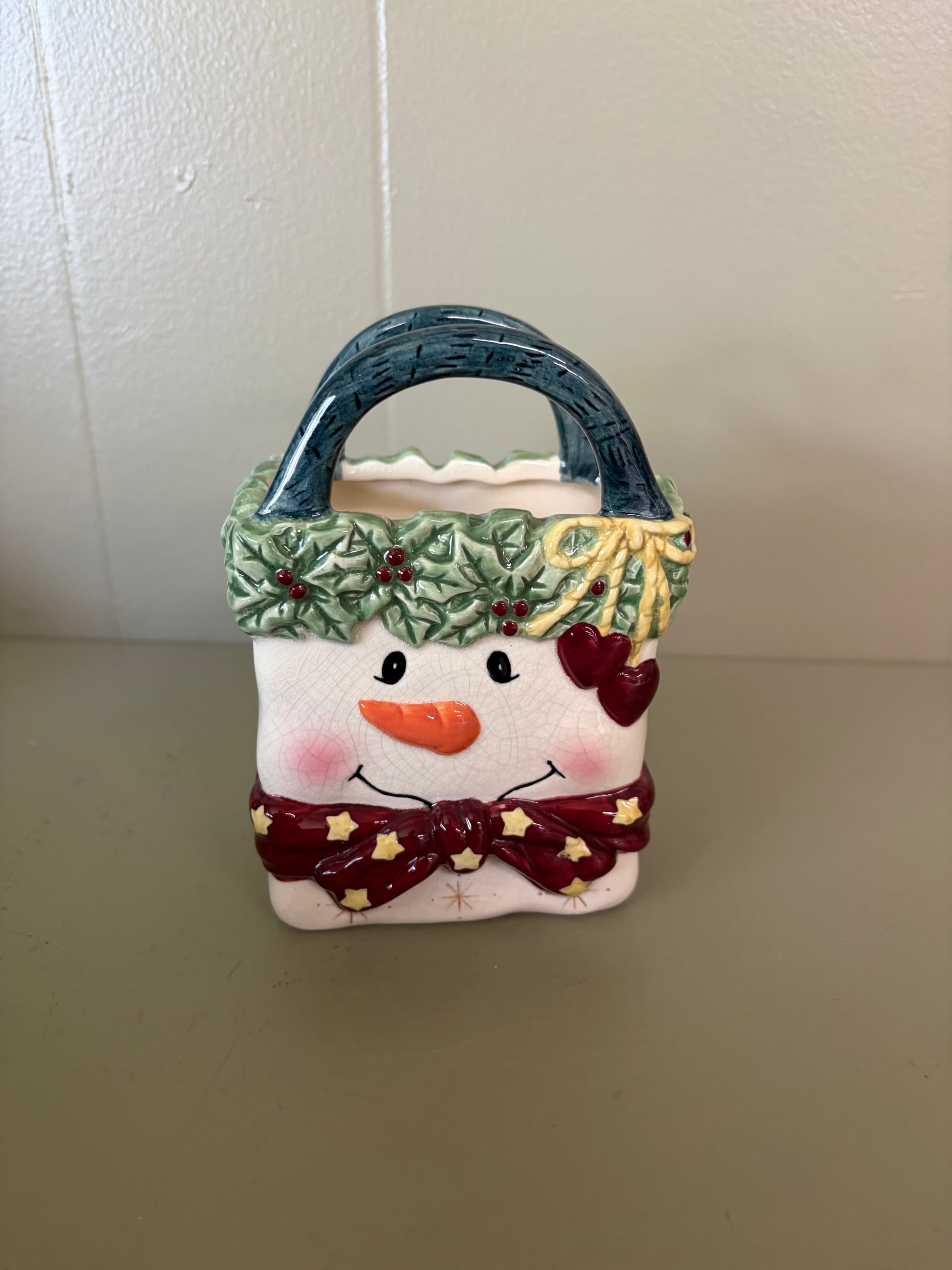 Snowman Bag Vase