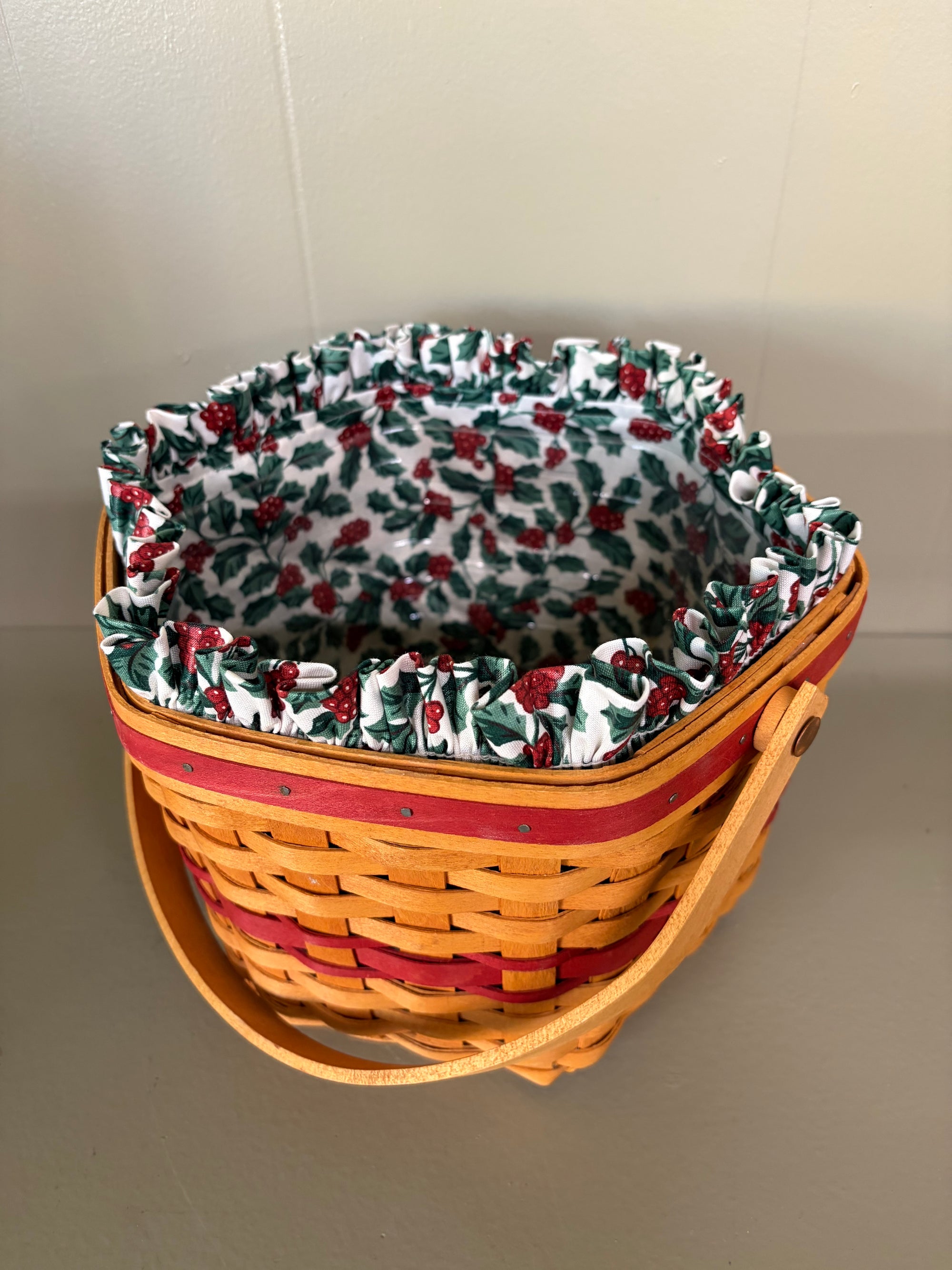 Longaberger Holly Lined Basket