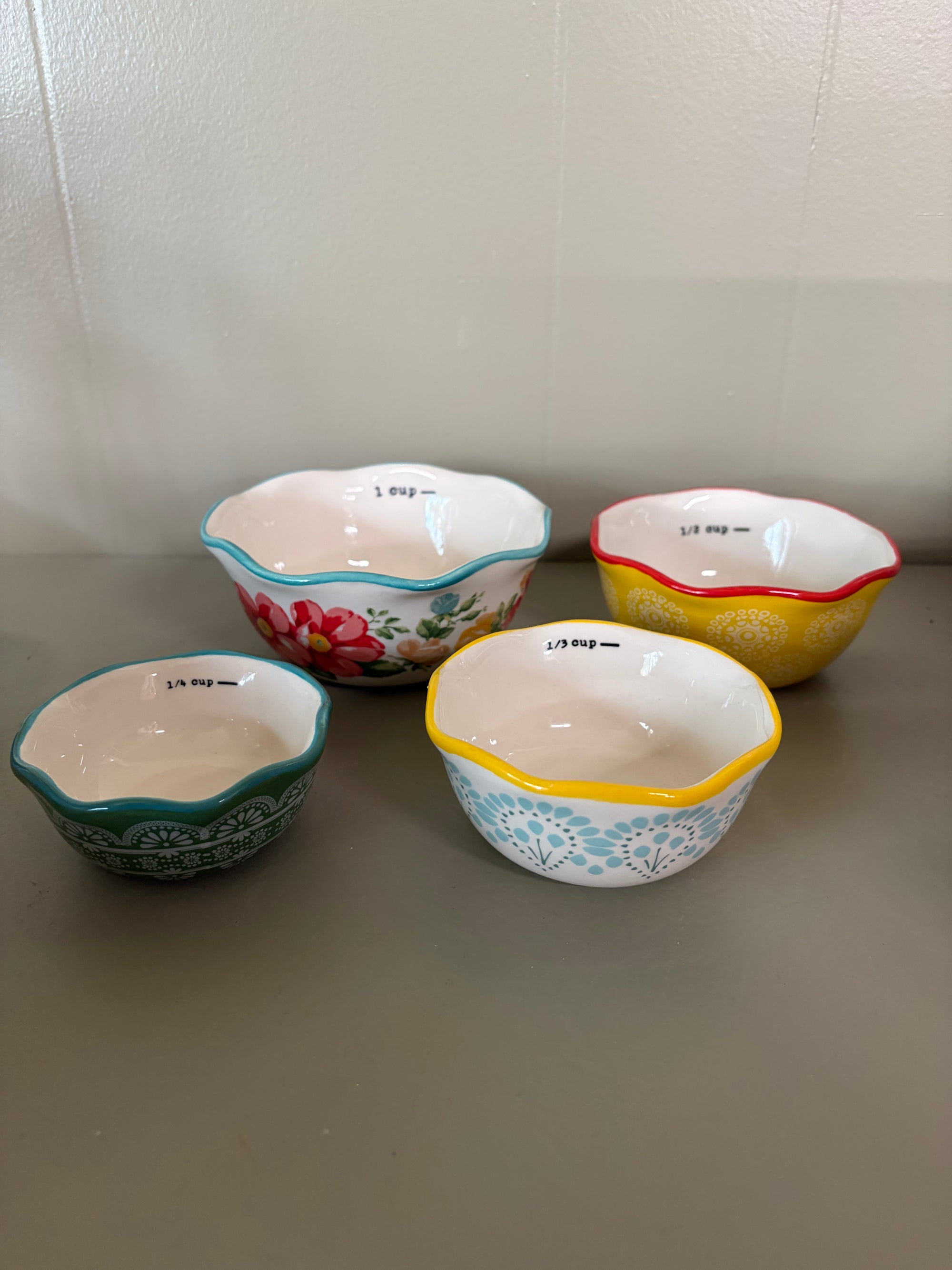 Ceramic Measuring Bowls, Set of 4