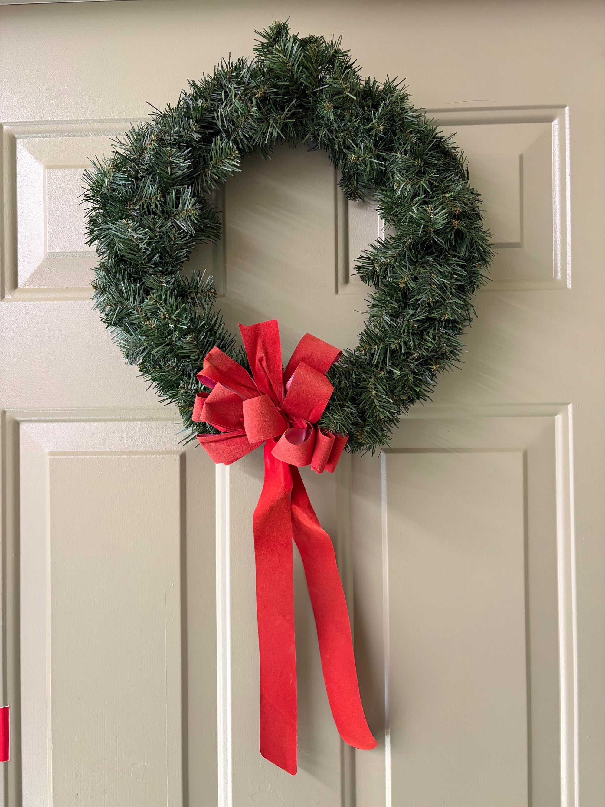 Pine Wreath with Red Bow