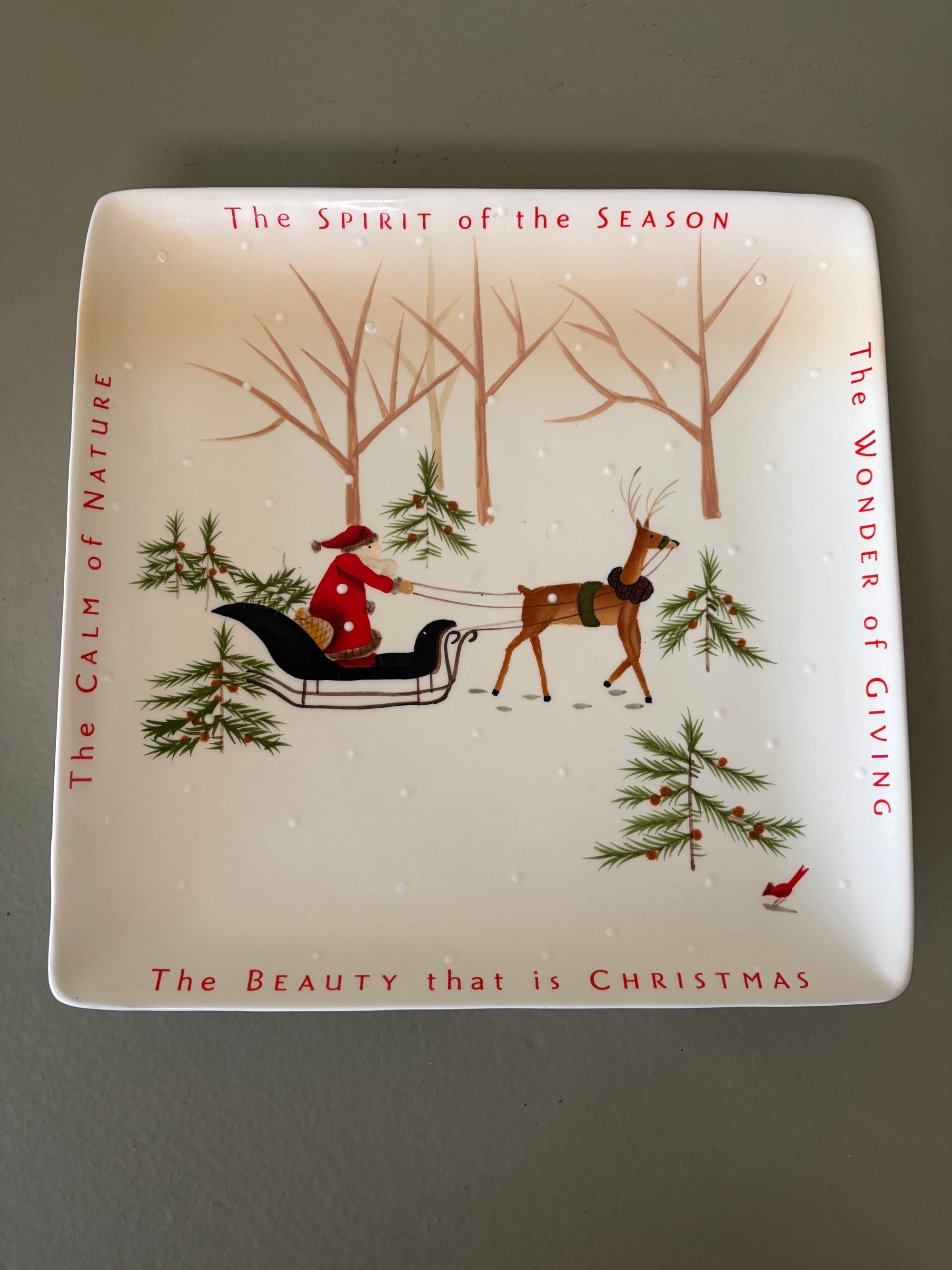 Santa and Deer Plate