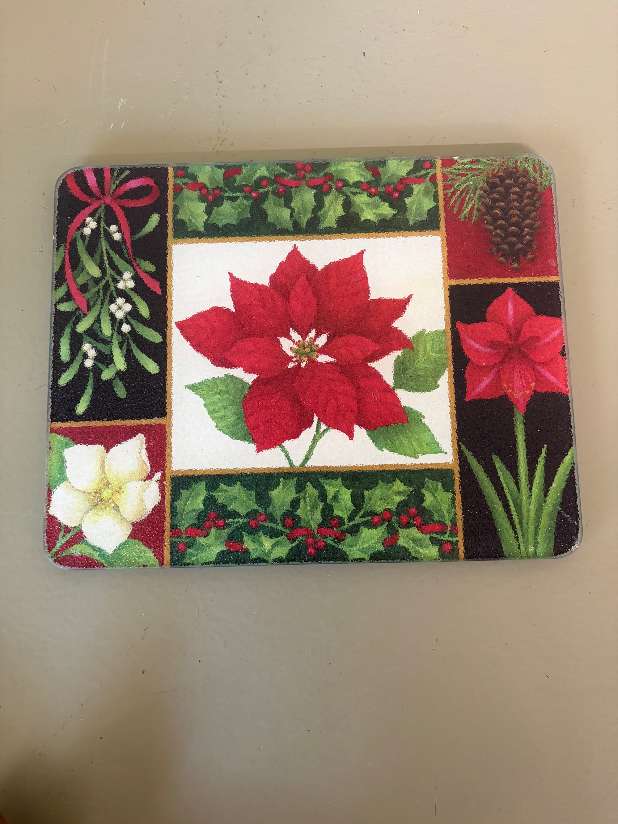 Poinsettia Cutting Board