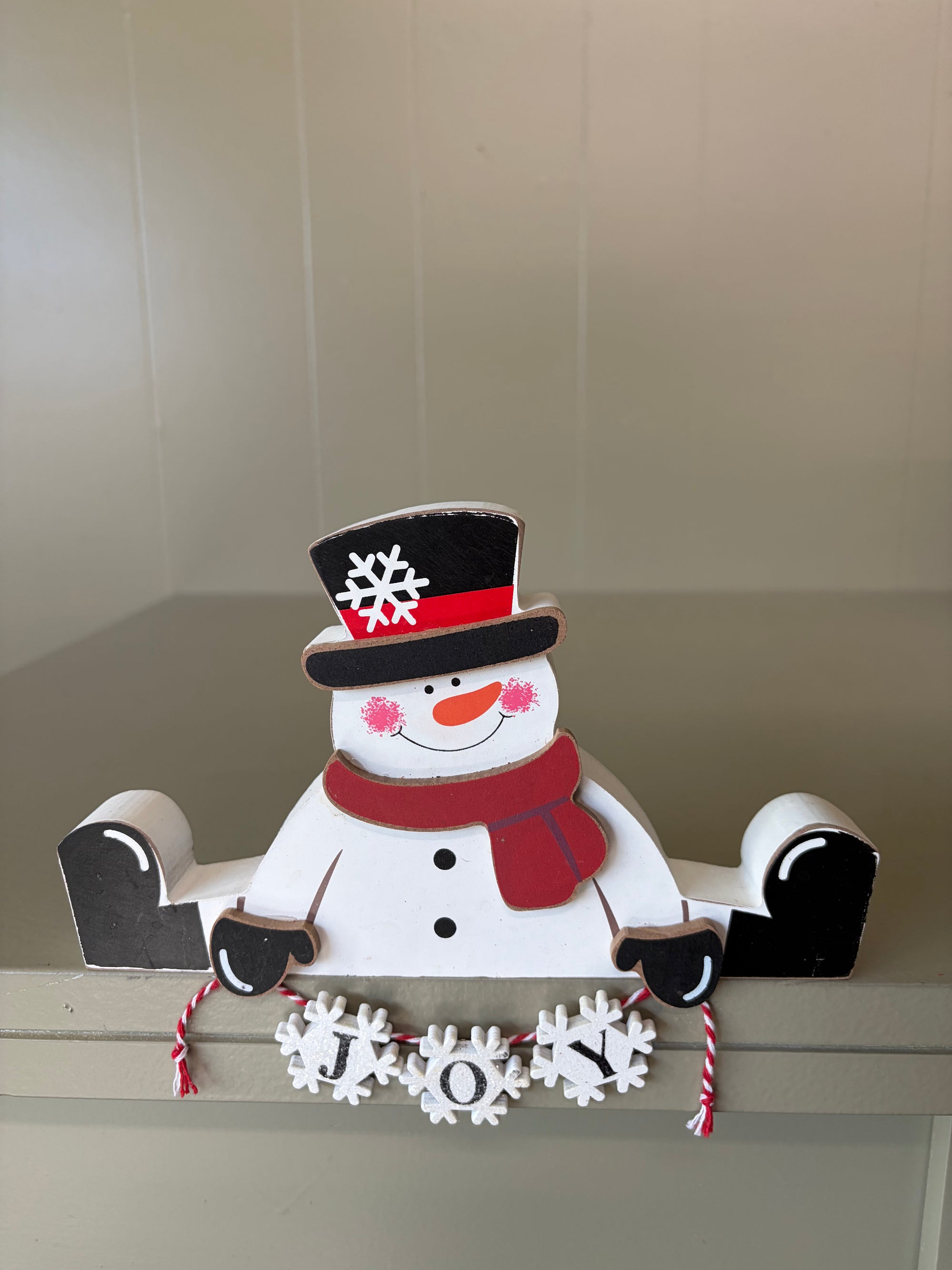 Sitting Wooden Snowman