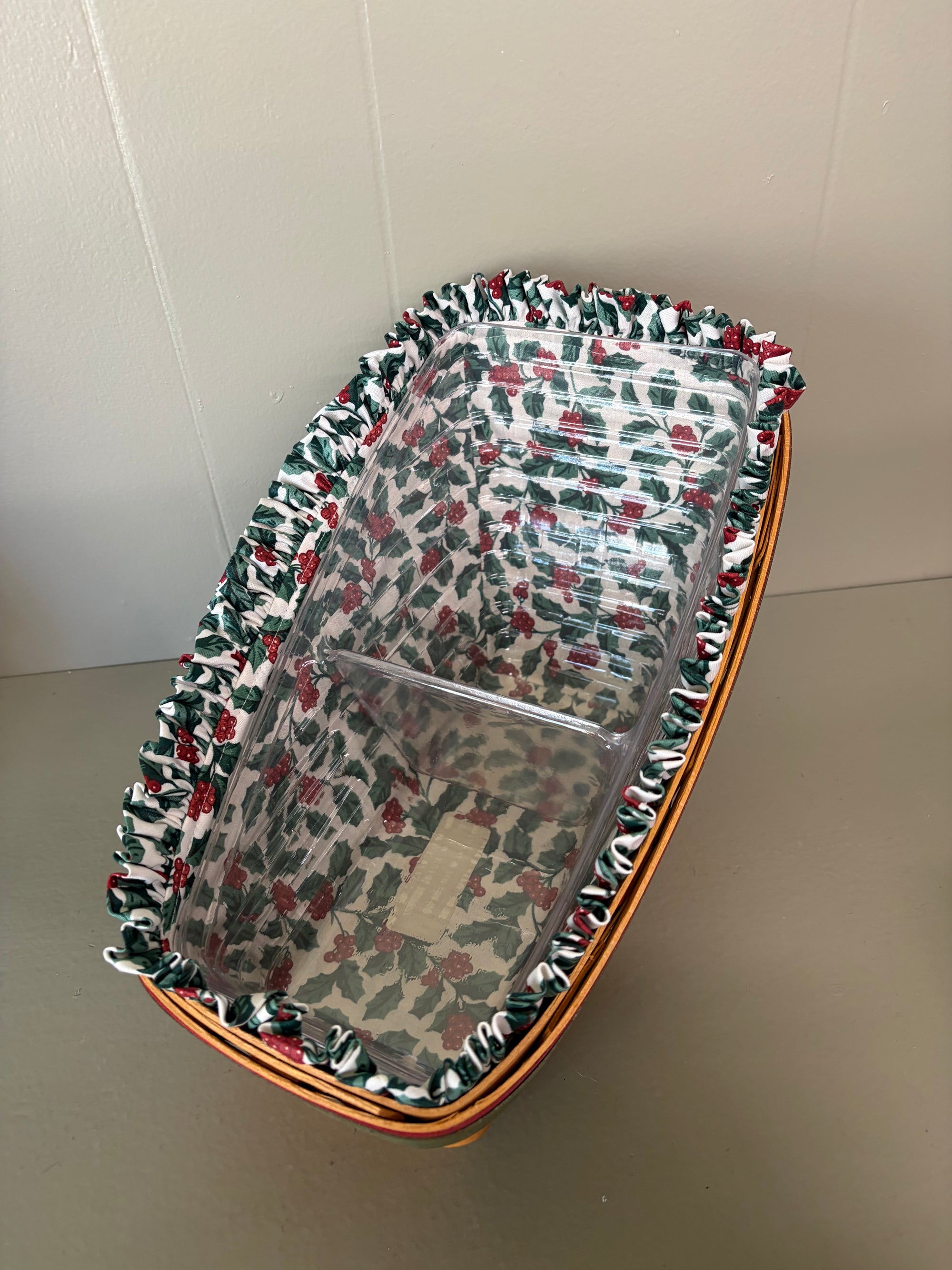 Longaberger Holly Patterned Basket
