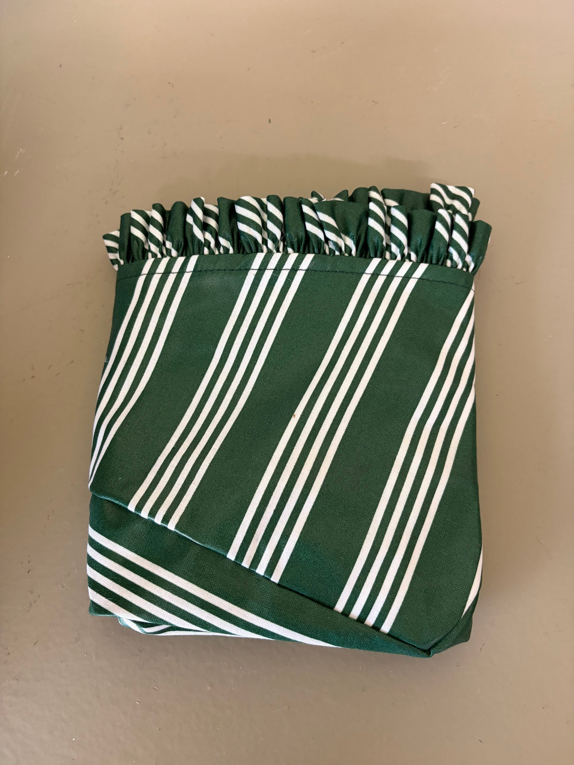 Green Longaberger Striped Basket Liner