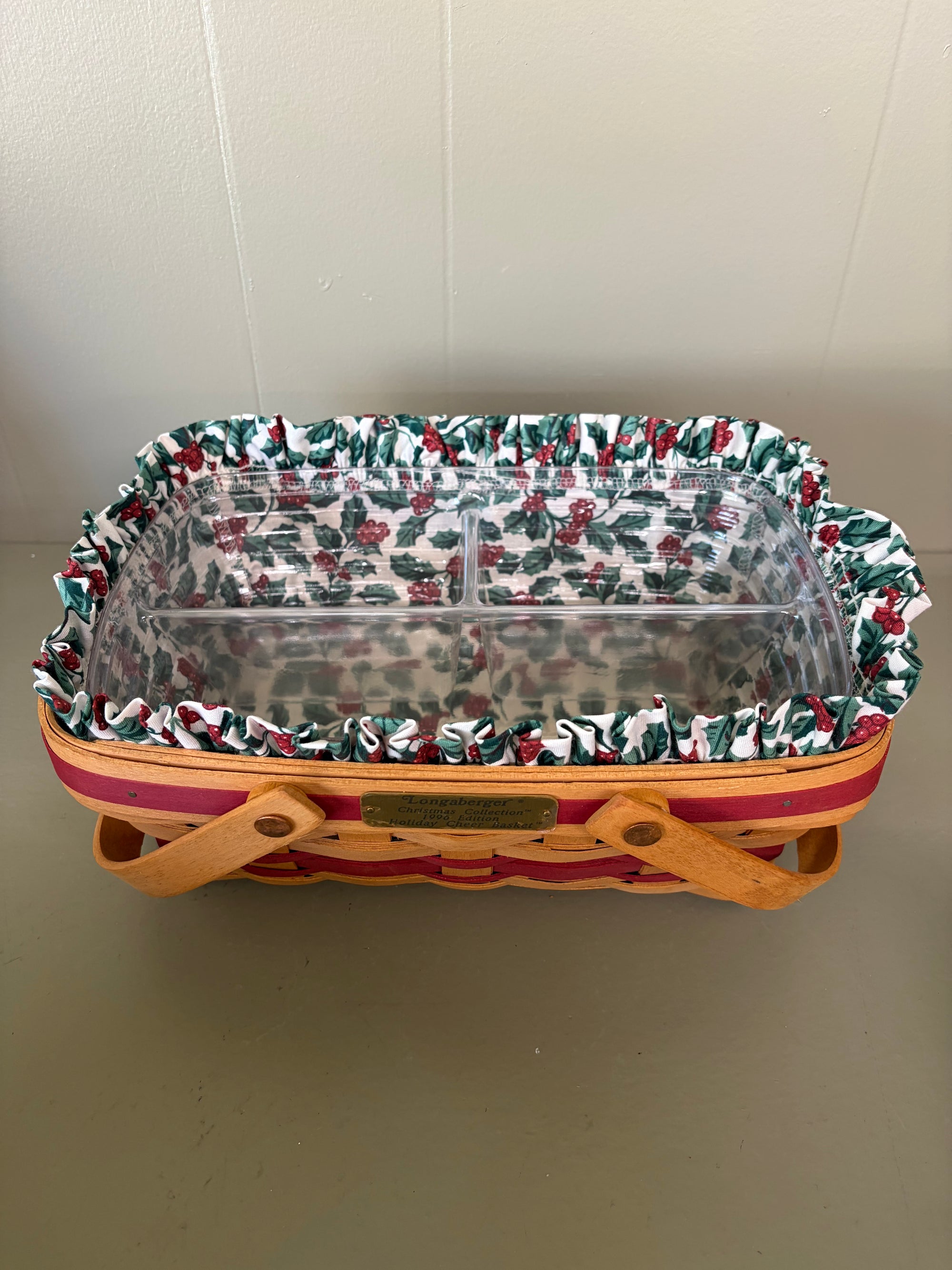 Red Longaberger Holiday Cheer Basket