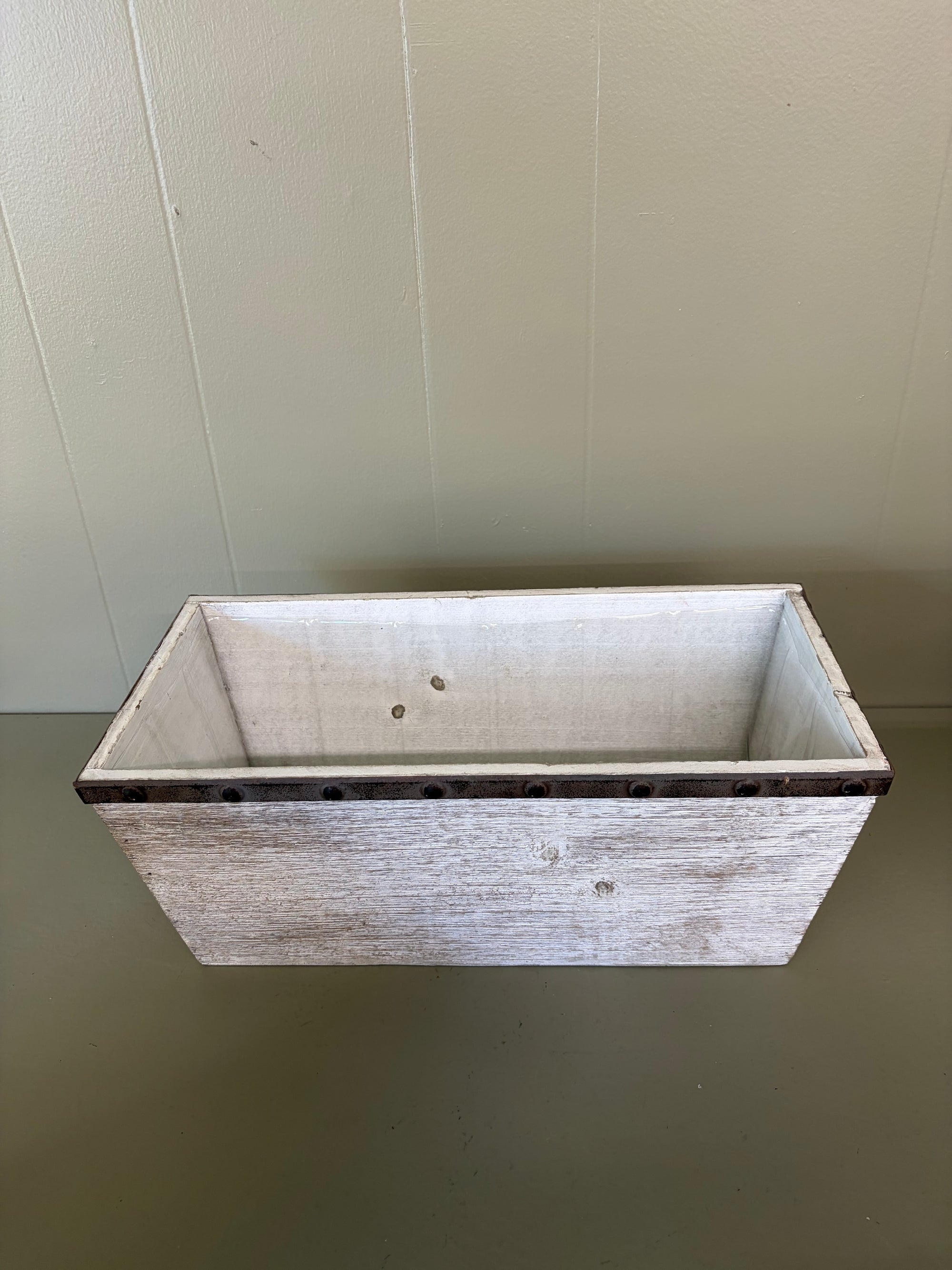 White  Wooden Bucket