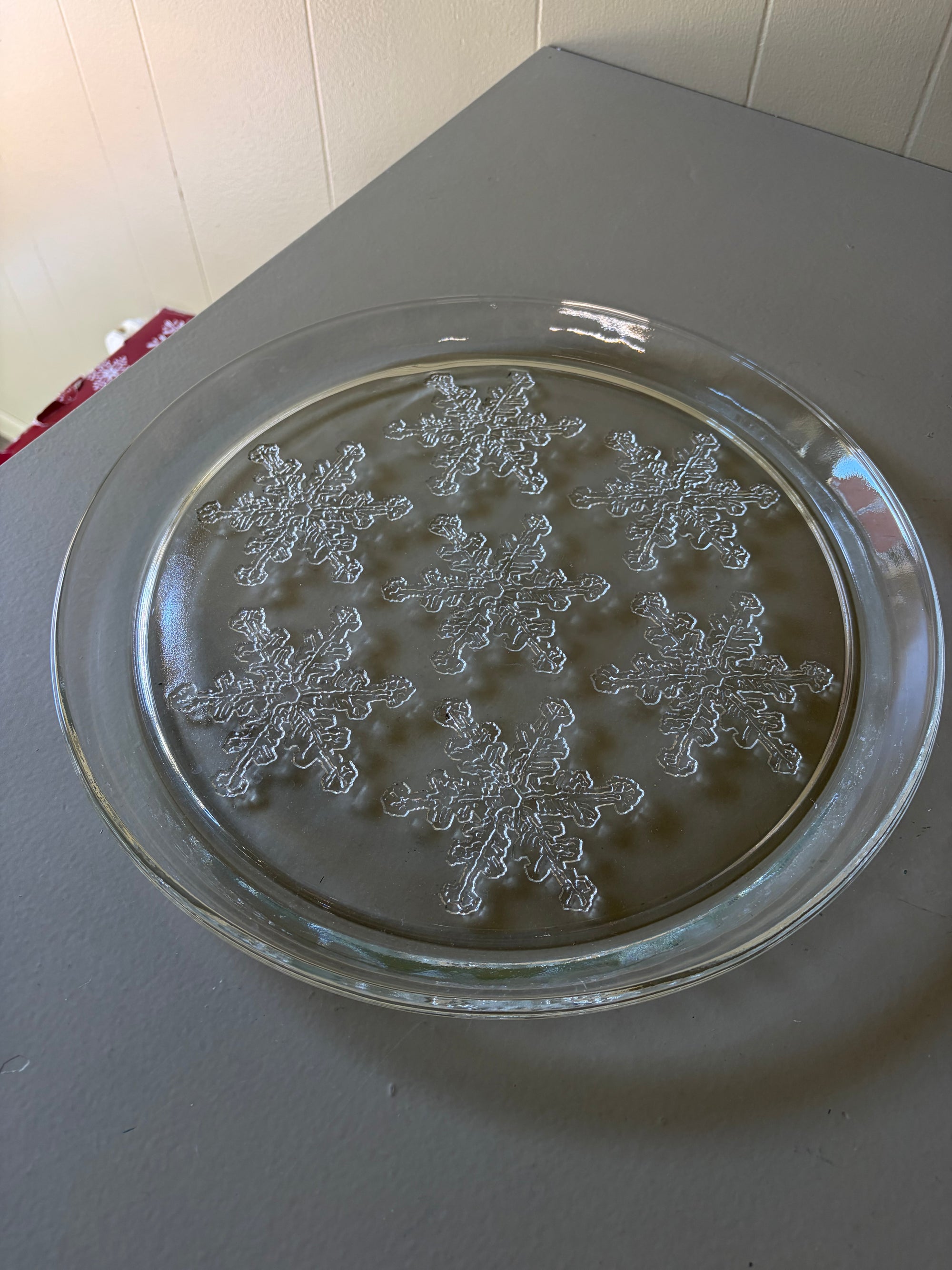 Snowflake Glass Platter