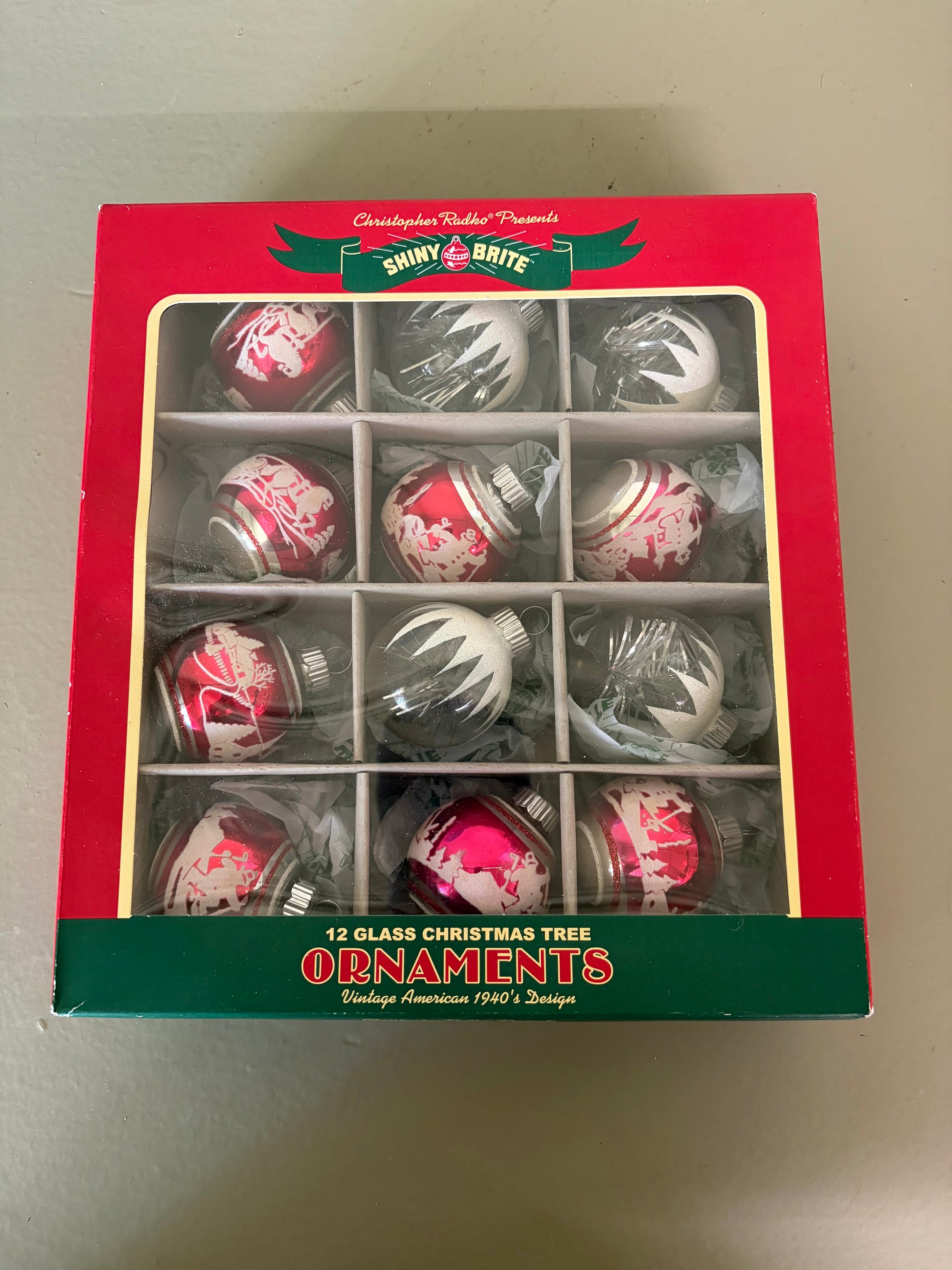 Shiny Brite Ornament Set, A set of 12